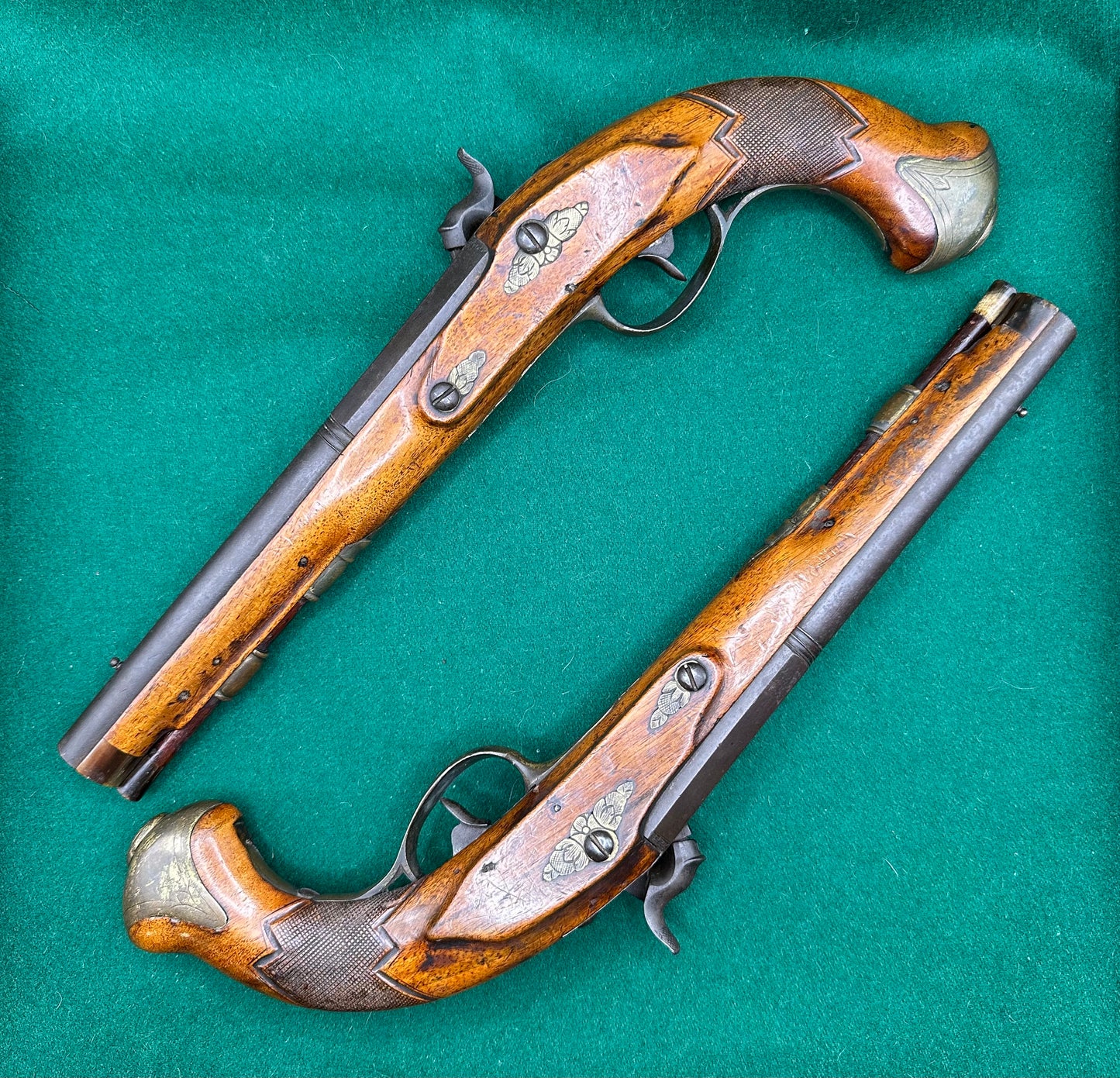 A Beautiful Pair Of Continental Percussion Cap Duelling/Target Pistols