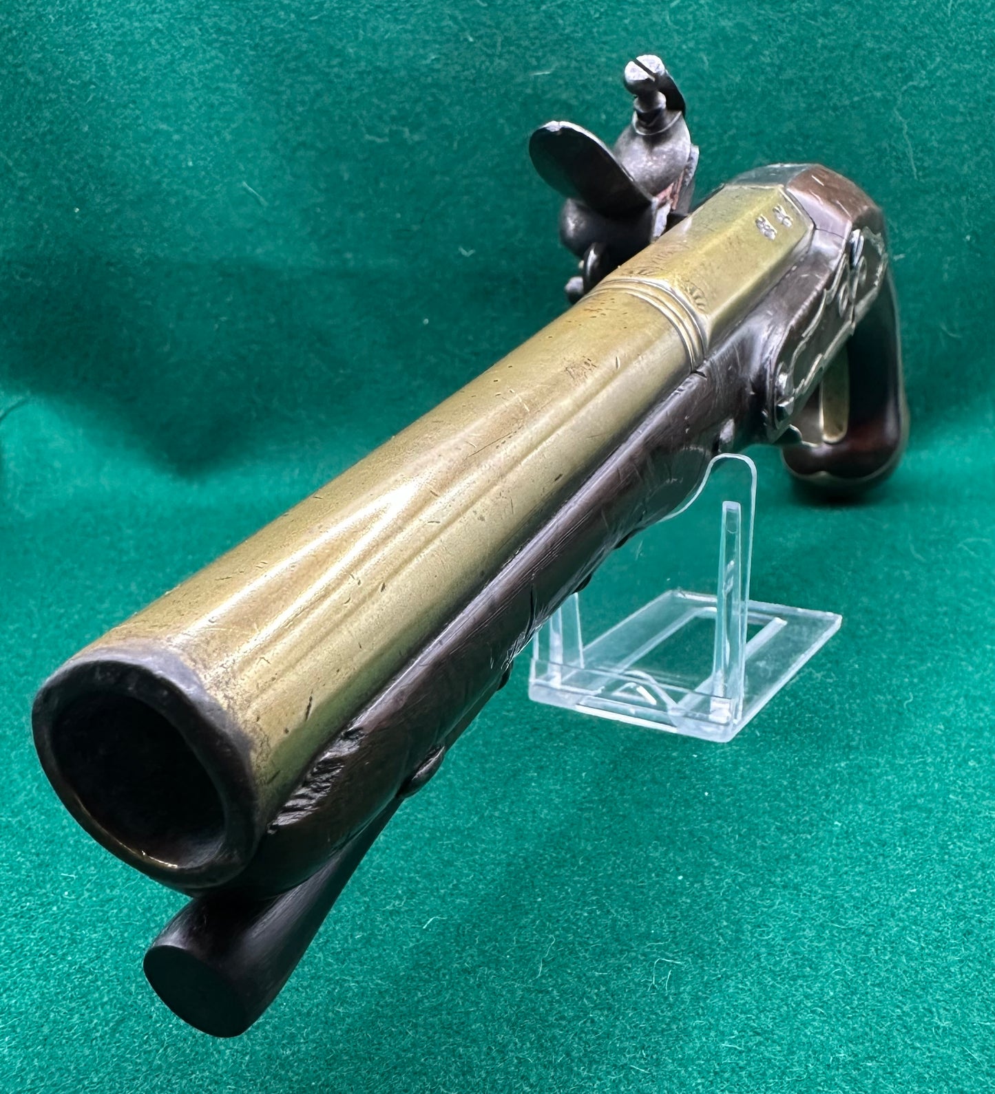 A beautiful Flintlock Holster/Coaching Pistol By Walls Of Stratford On Avon