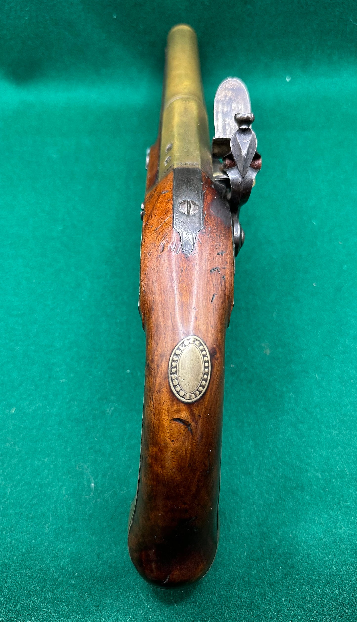 A beautiful Flintlock Holster/Coaching Pistol By Walls Of Stratford On Avon