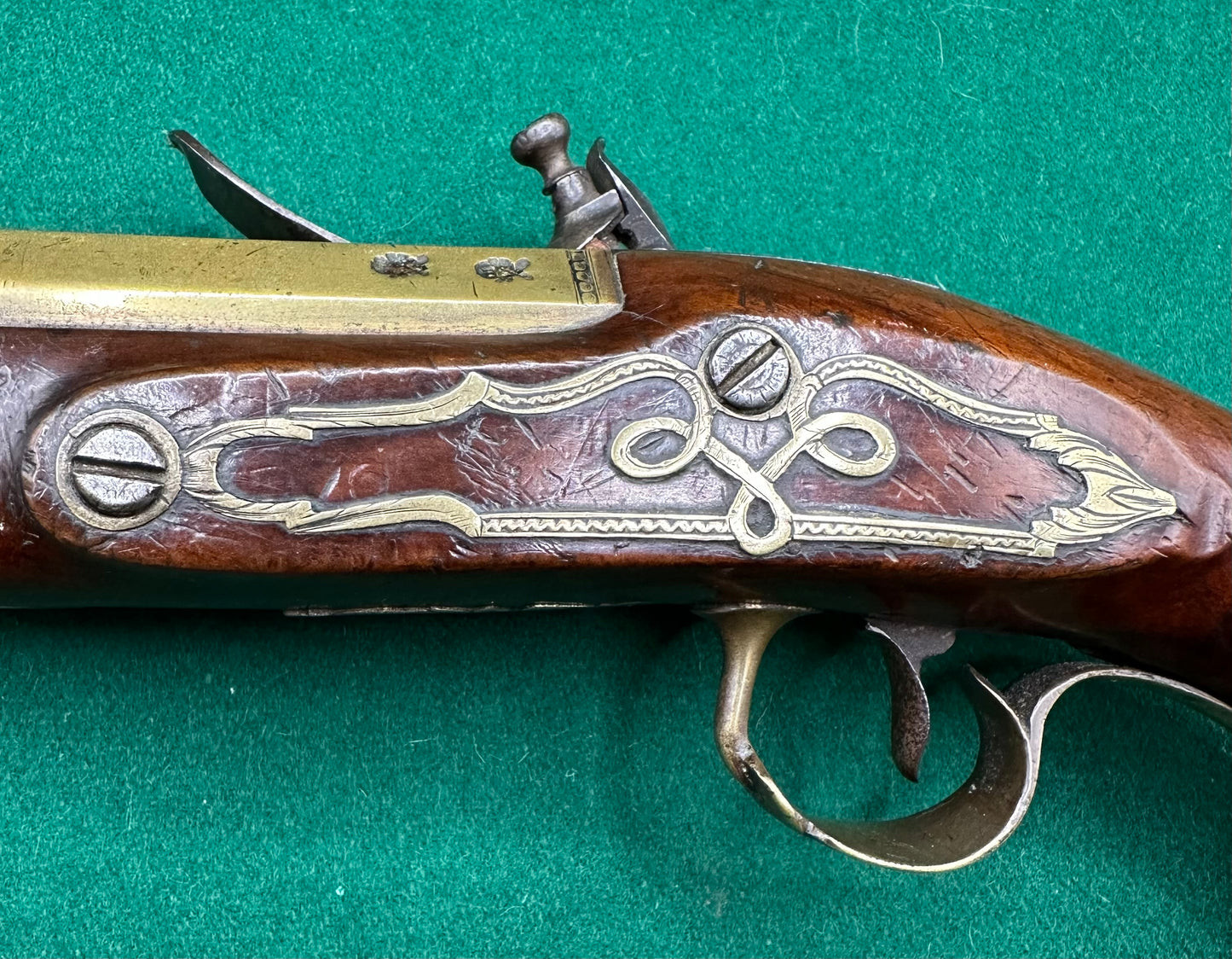 A beautiful Flintlock Holster/Coaching Pistol By Walls Of Stratford On Avon