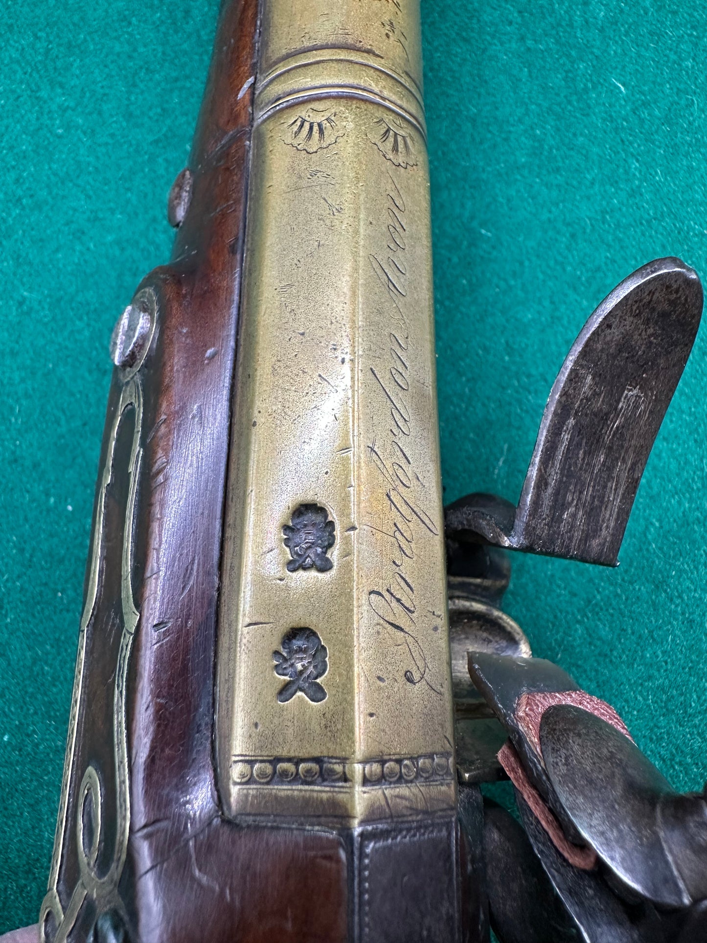 A beautiful Flintlock Holster/Coaching Pistol By Walls Of Stratford On Avon