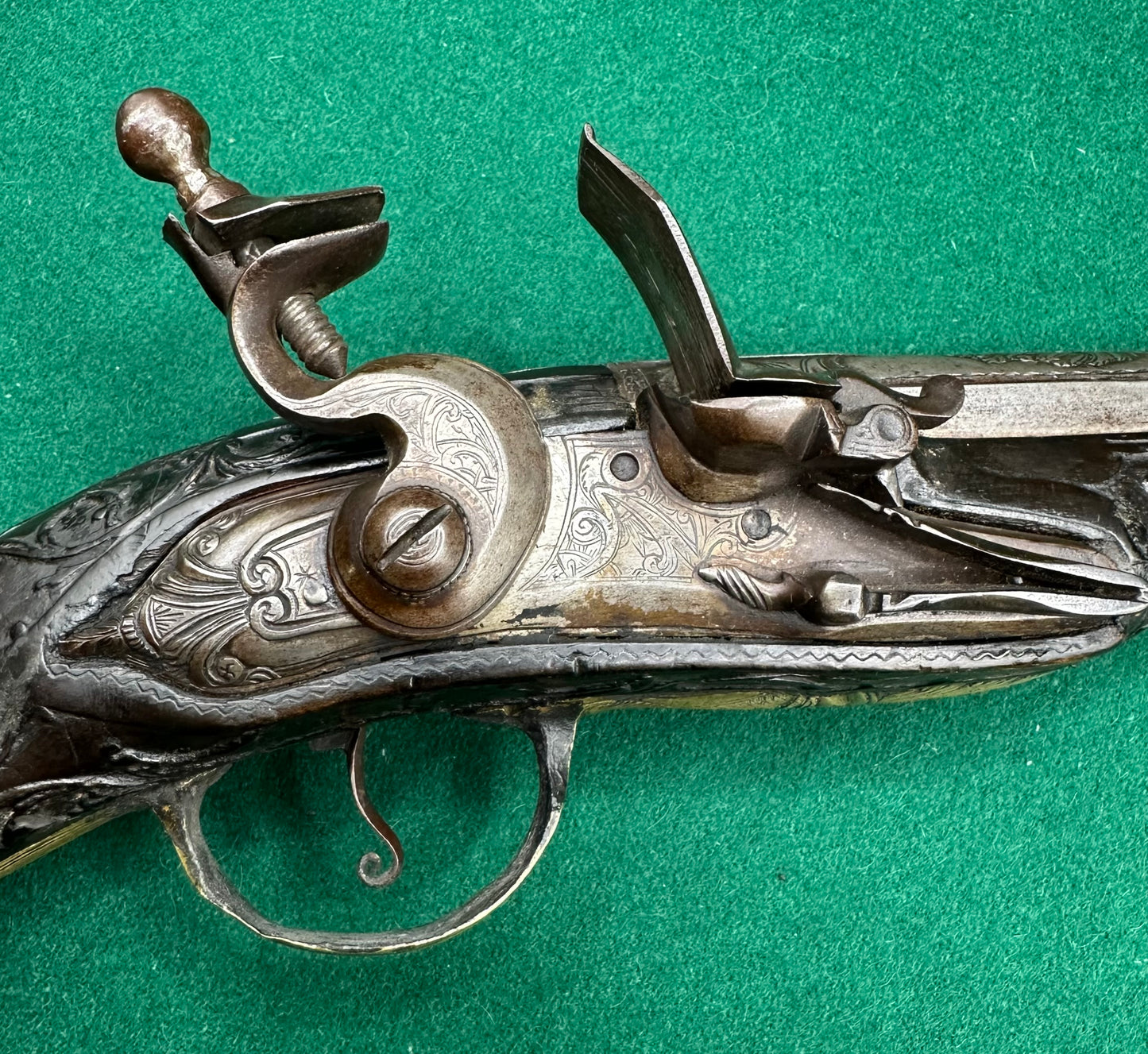 A Stunning Highly Decorated Long Barrelled Ottoman Flintlock Pistol
