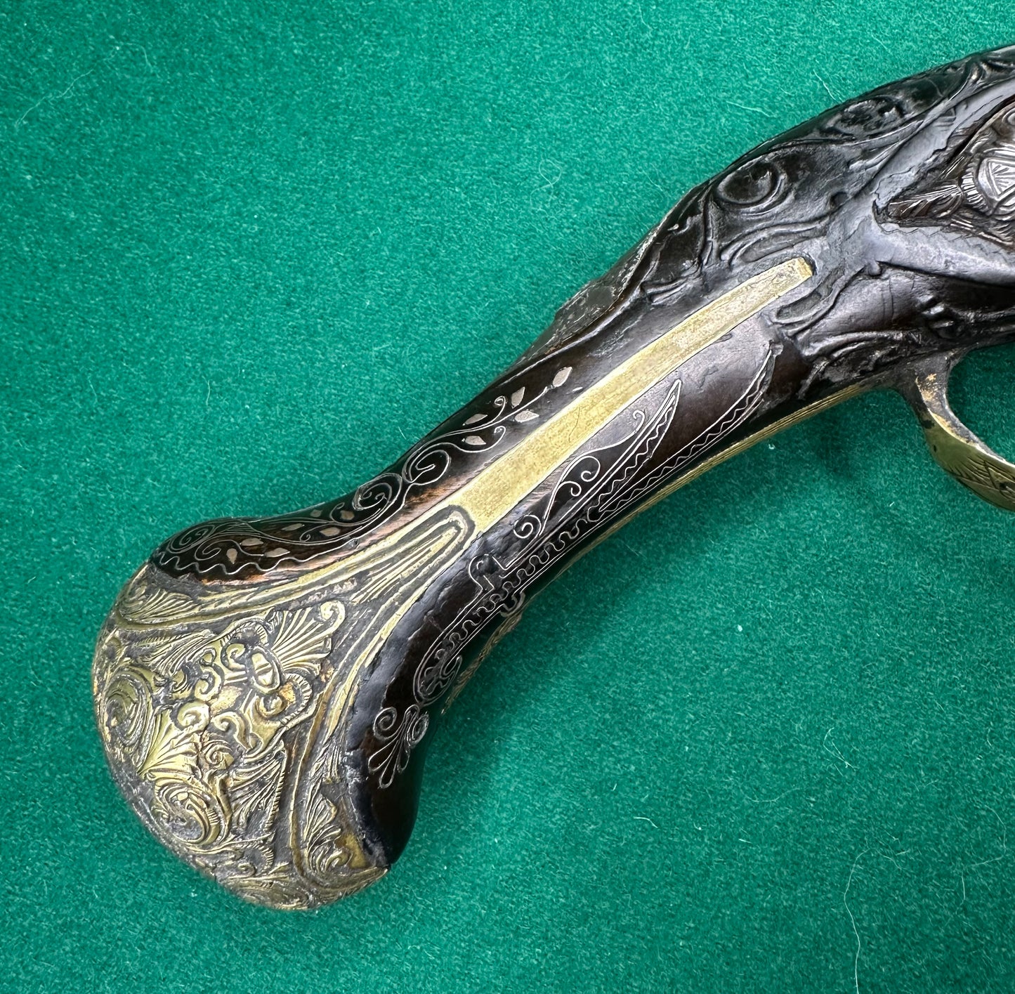 A Stunning Highly Decorated Long Barrelled Ottoman Flintlock Pistol
