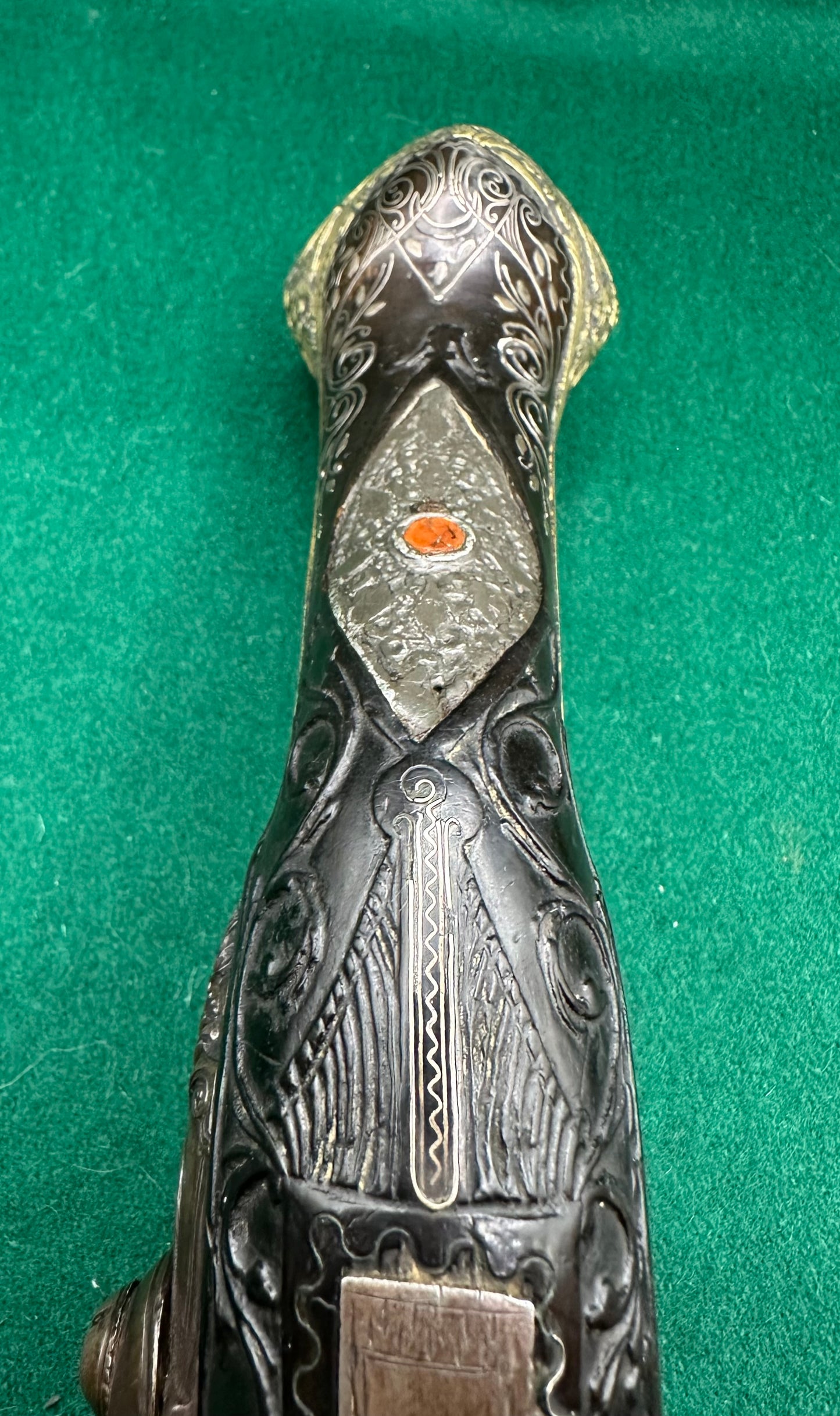 A Stunning Highly Decorated Long Barrelled Ottoman Flintlock Pistol