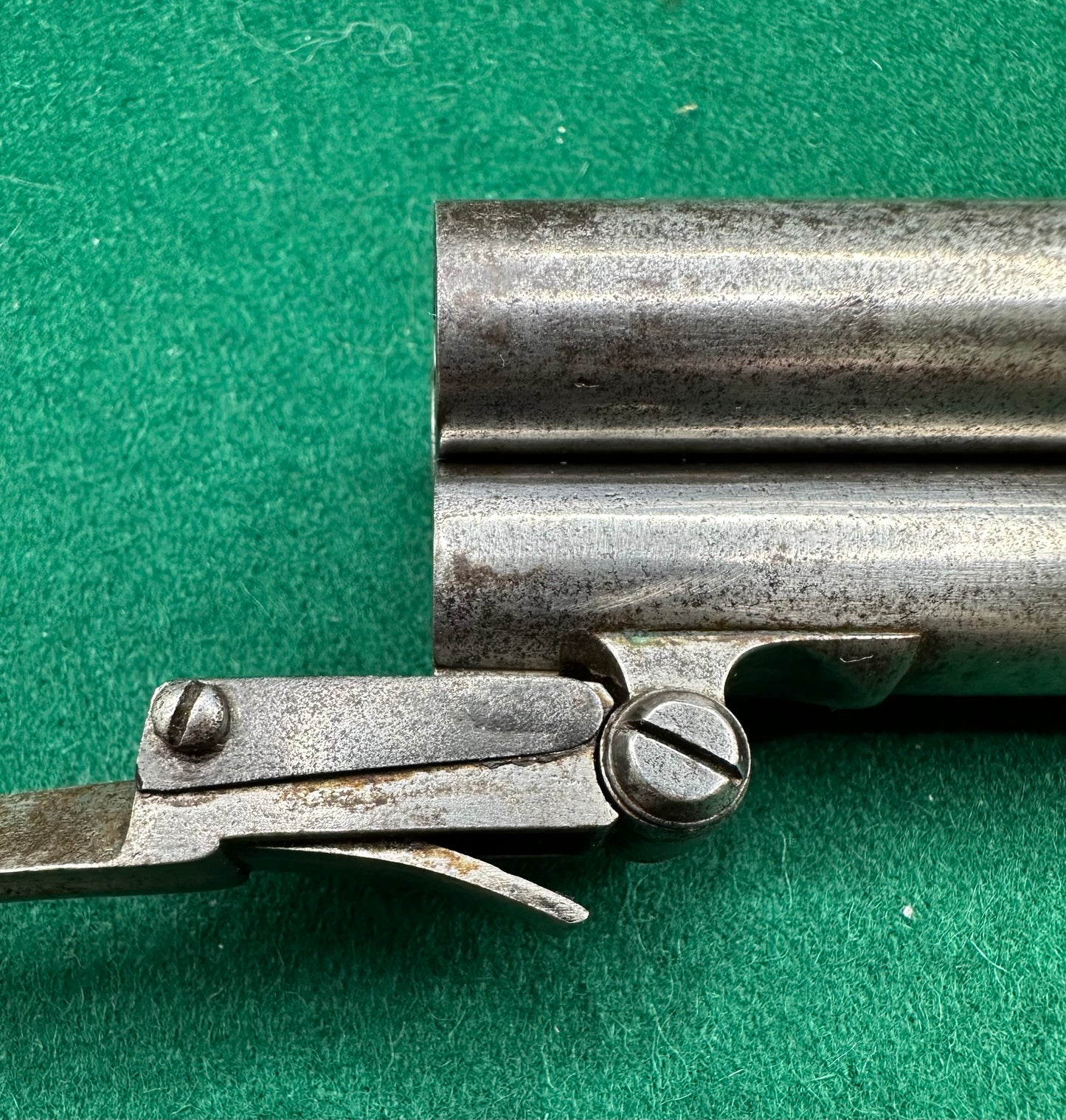 Rare Triple Barrelled Boxlock Flintlock Pistol With Underslung Spring Bayonet