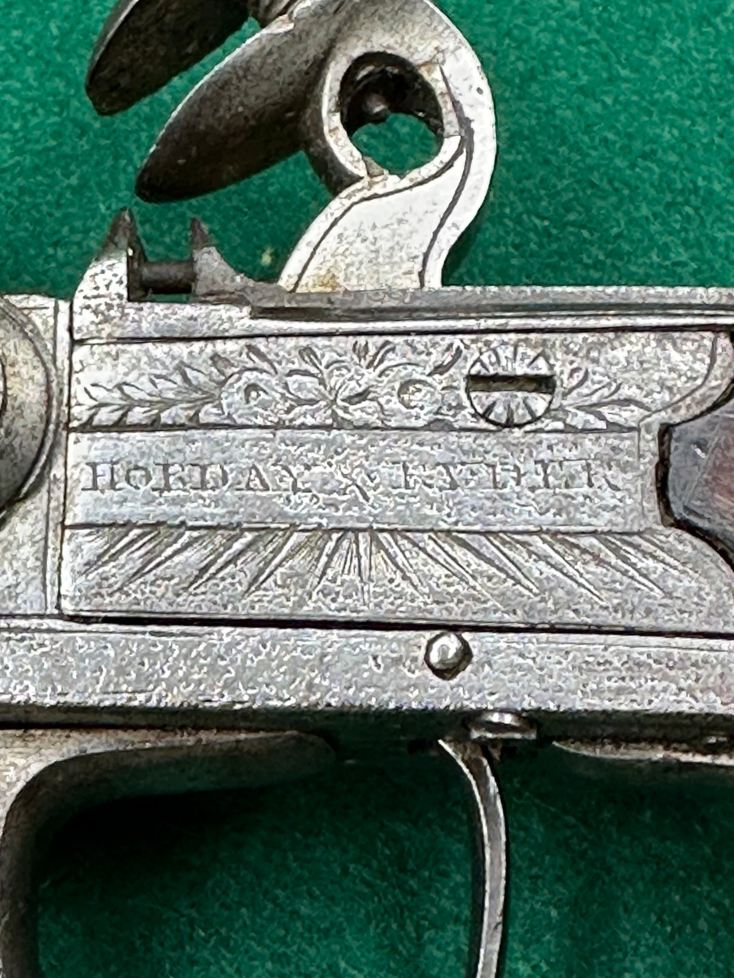 Rare Triple Barrelled Boxlock Flintlock Pistol With Underslung Spring Bayonet