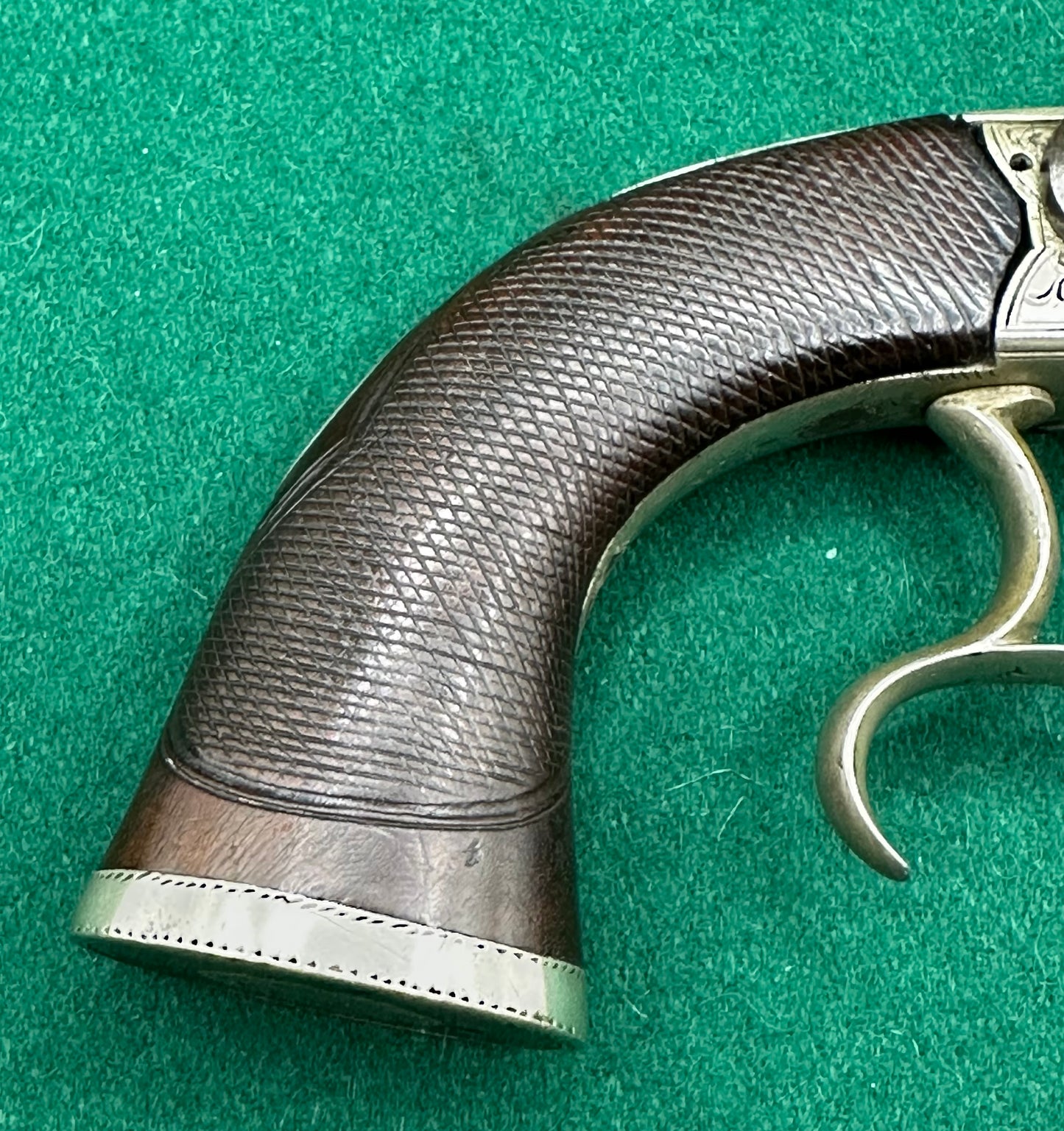 Interesting Side Hammer Boxlock Percussion Cap Overcoat Pistol Engraved C. Chaplin Esq Blankney and Joe Manton, London
