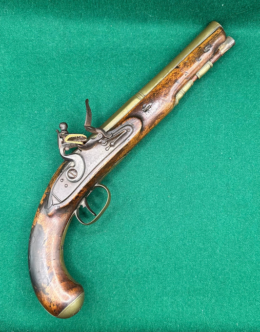 Rare Customs Brass Barrelled Flintlock Pistol
