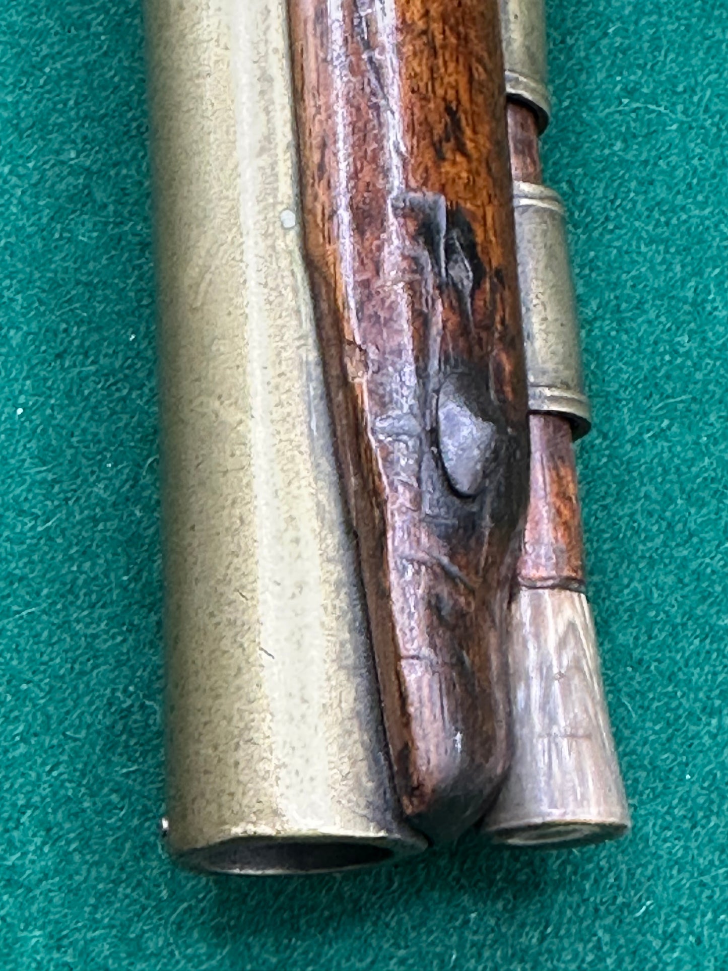 Rare Customs Brass Barrelled Flintlock Pistol
