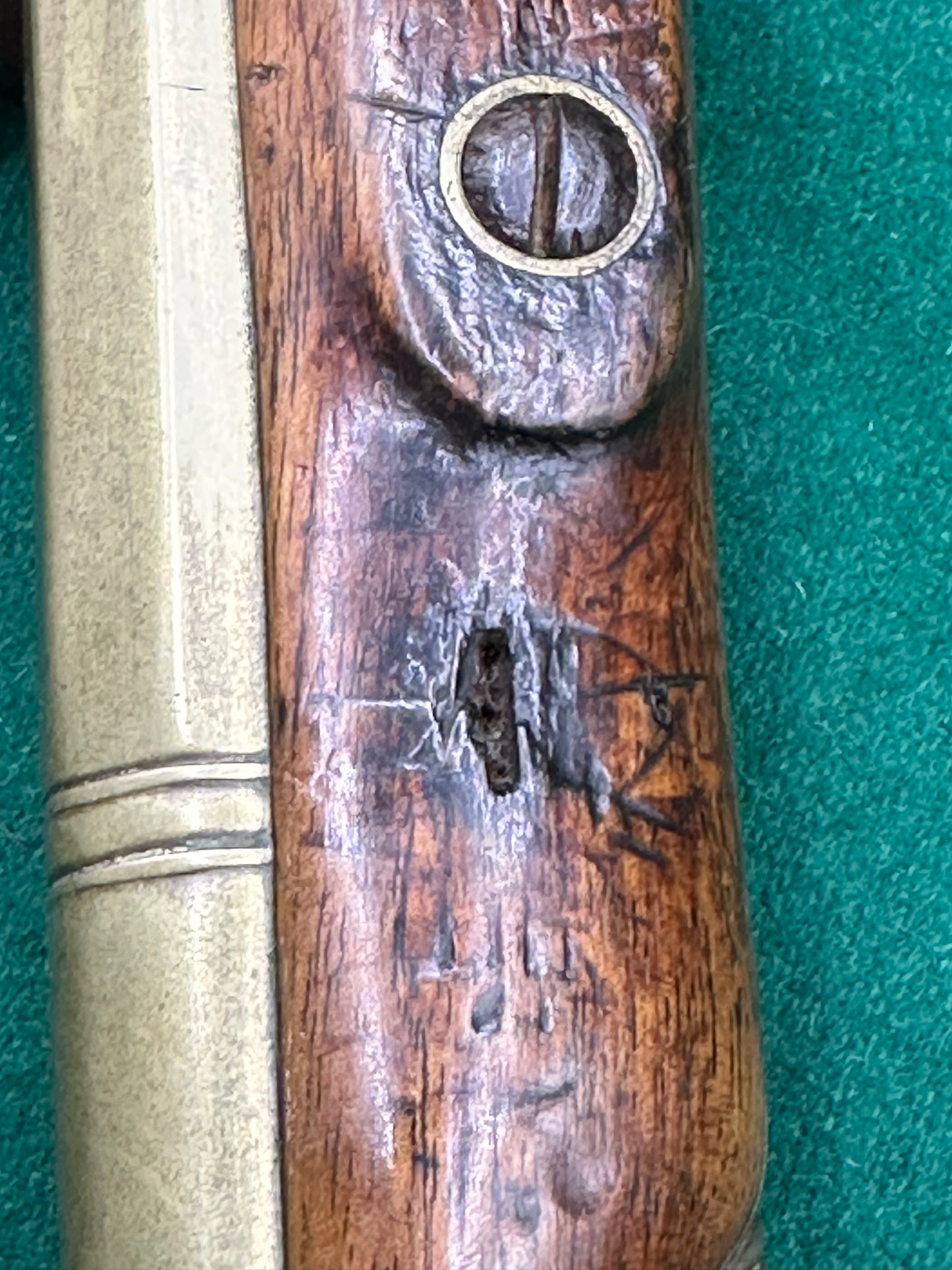 Rare Customs Brass Barrelled Flintlock Pistol