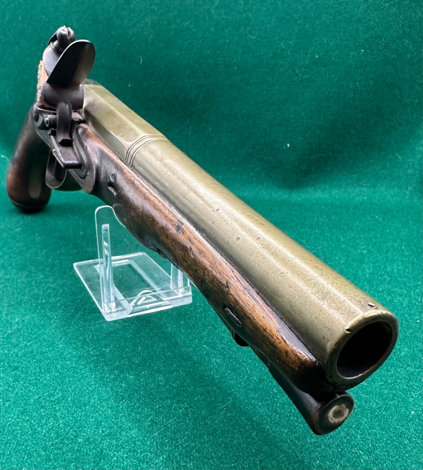 Rare Customs Brass Barrelled Flintlock Pistol