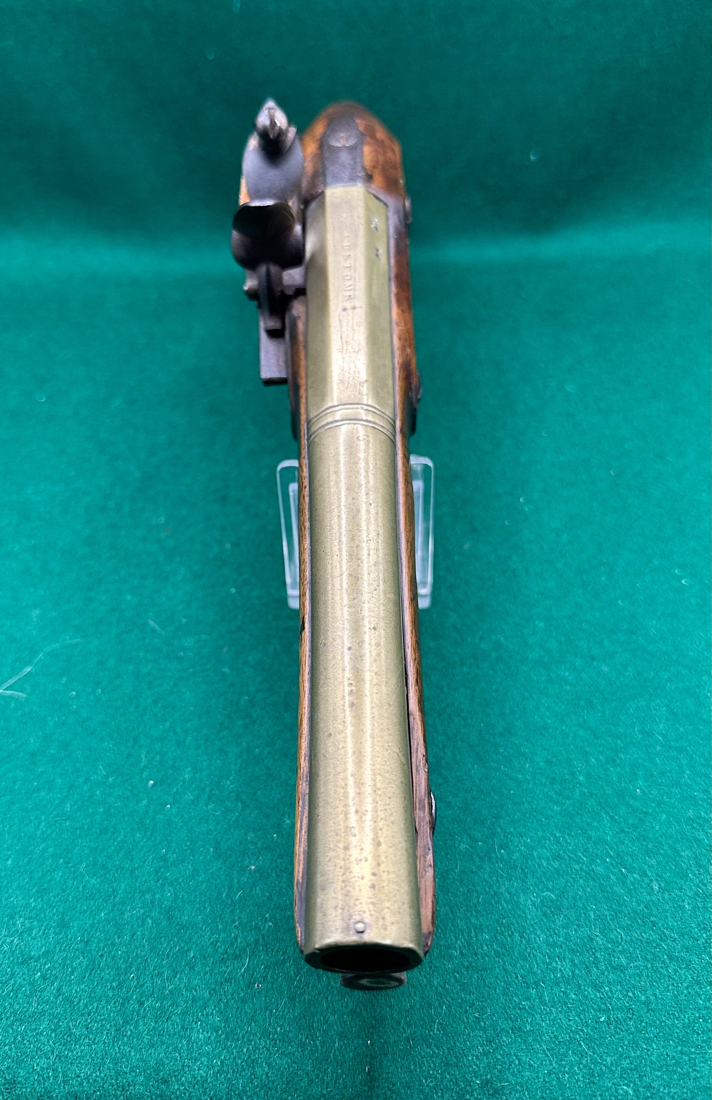 Rare Customs Brass Barrelled Flintlock Pistol