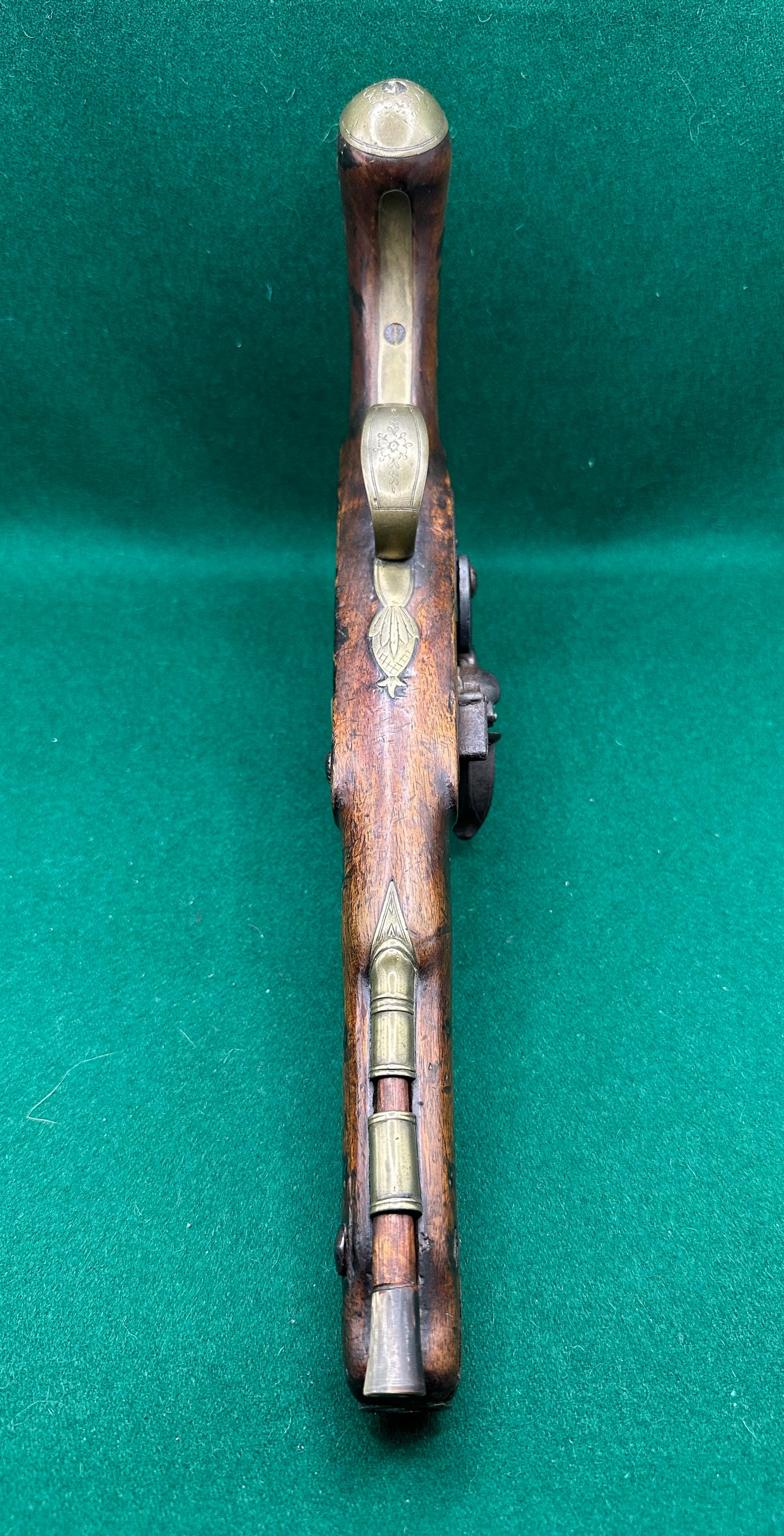 Rare Customs Brass Barrelled Flintlock Pistol