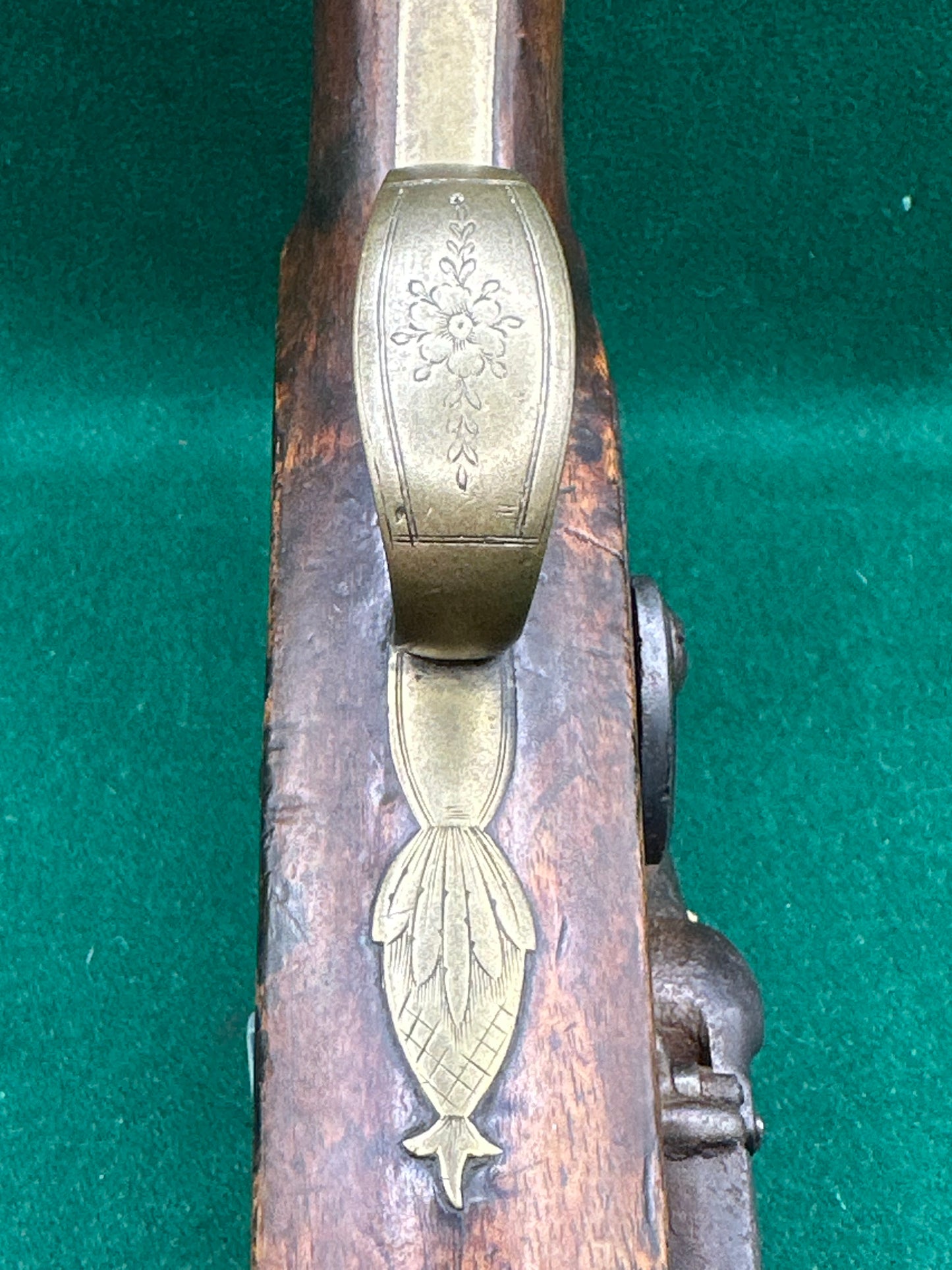 Rare Customs Brass Barrelled Flintlock Pistol