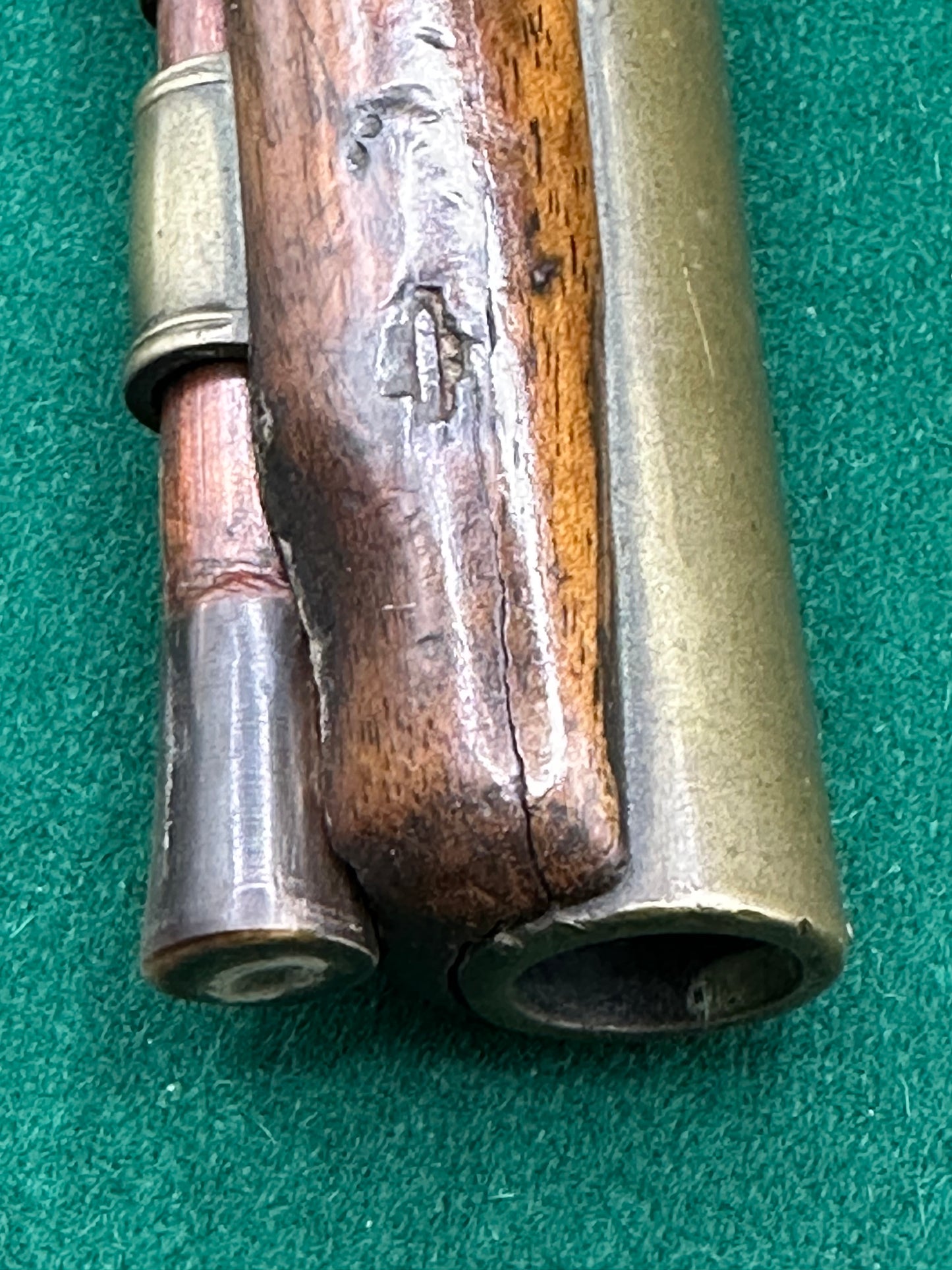 Rare Customs Brass Barrelled Flintlock Pistol