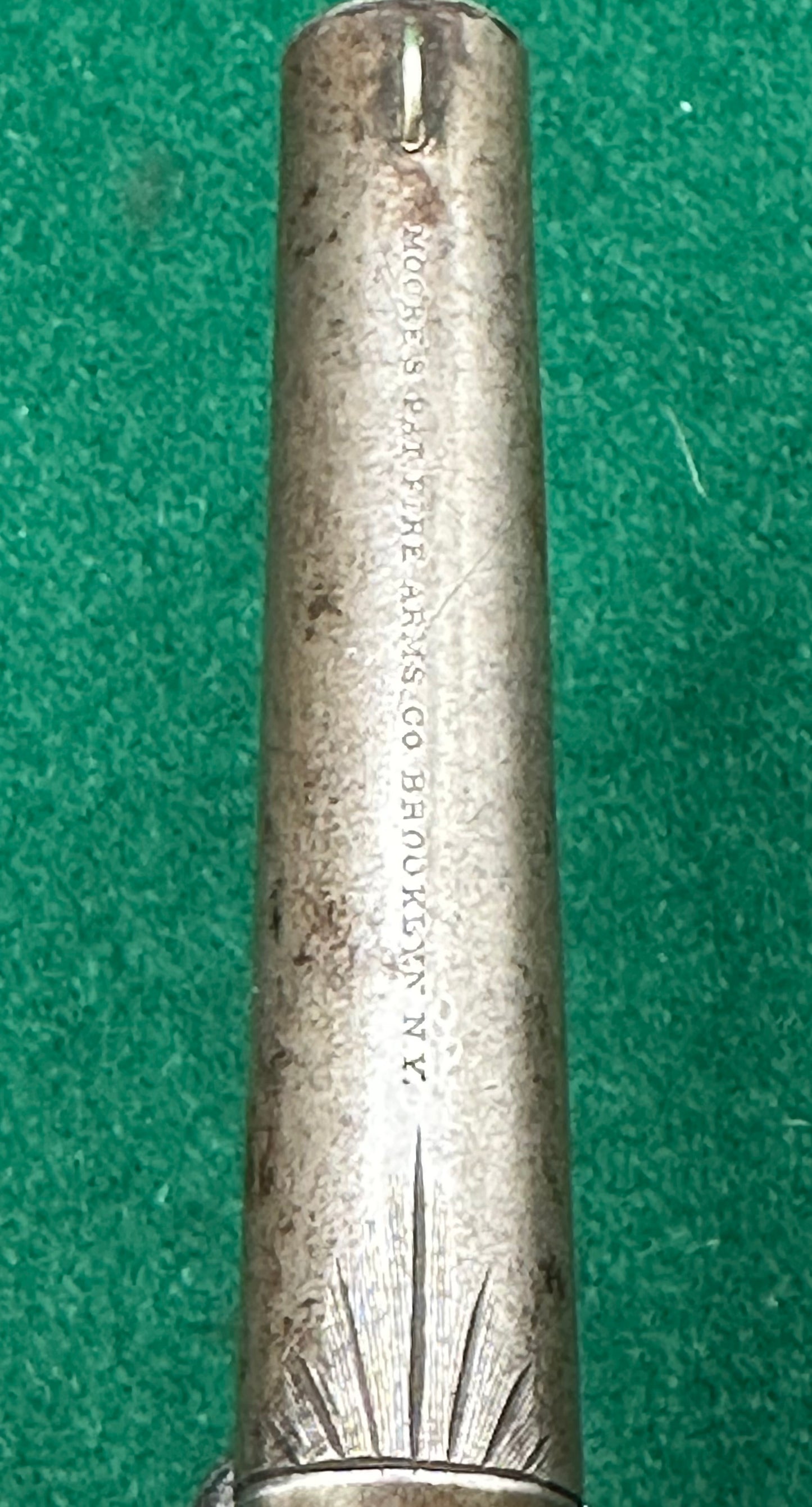 A Cased Moores Patent Teat Fire Pocket Revolver