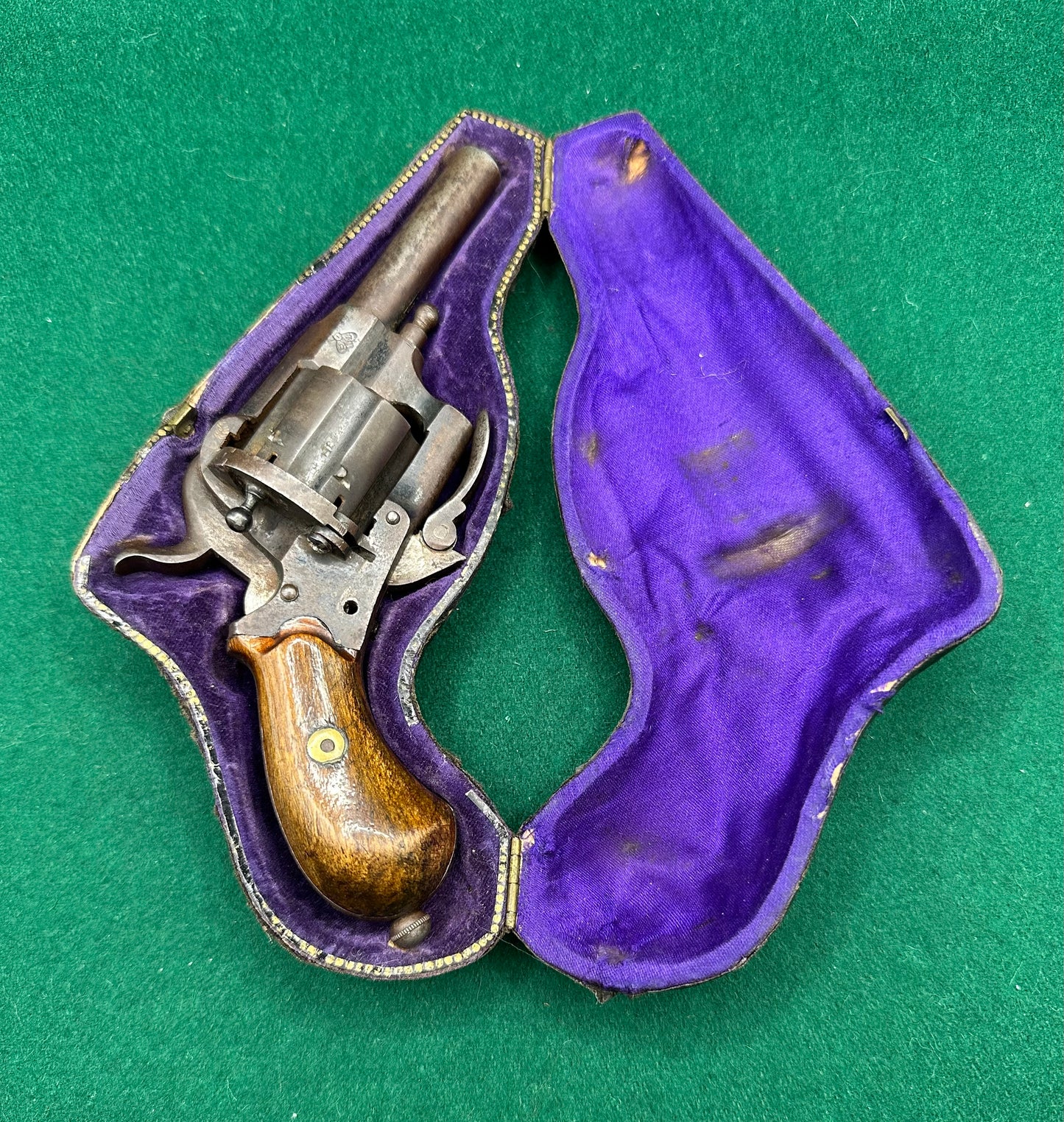 A Pipe Cased 7mm Pinfire Pocket Revolver By Dresse-Laloux