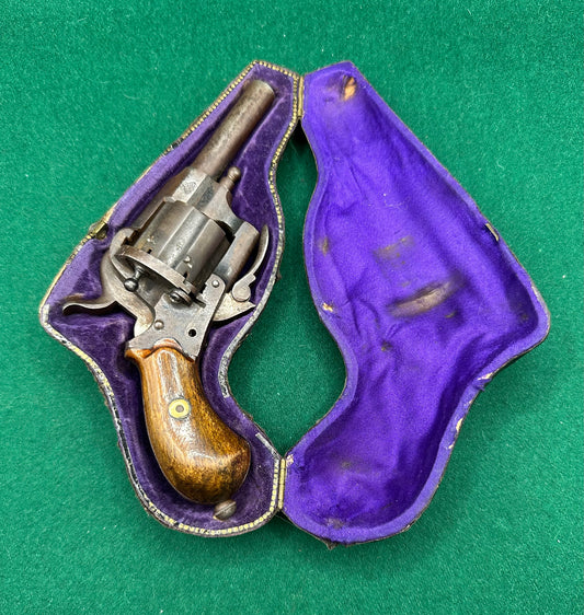 A Pipe Cased 7mm Pinfire Pocket Revolver By Dresse-Laloux