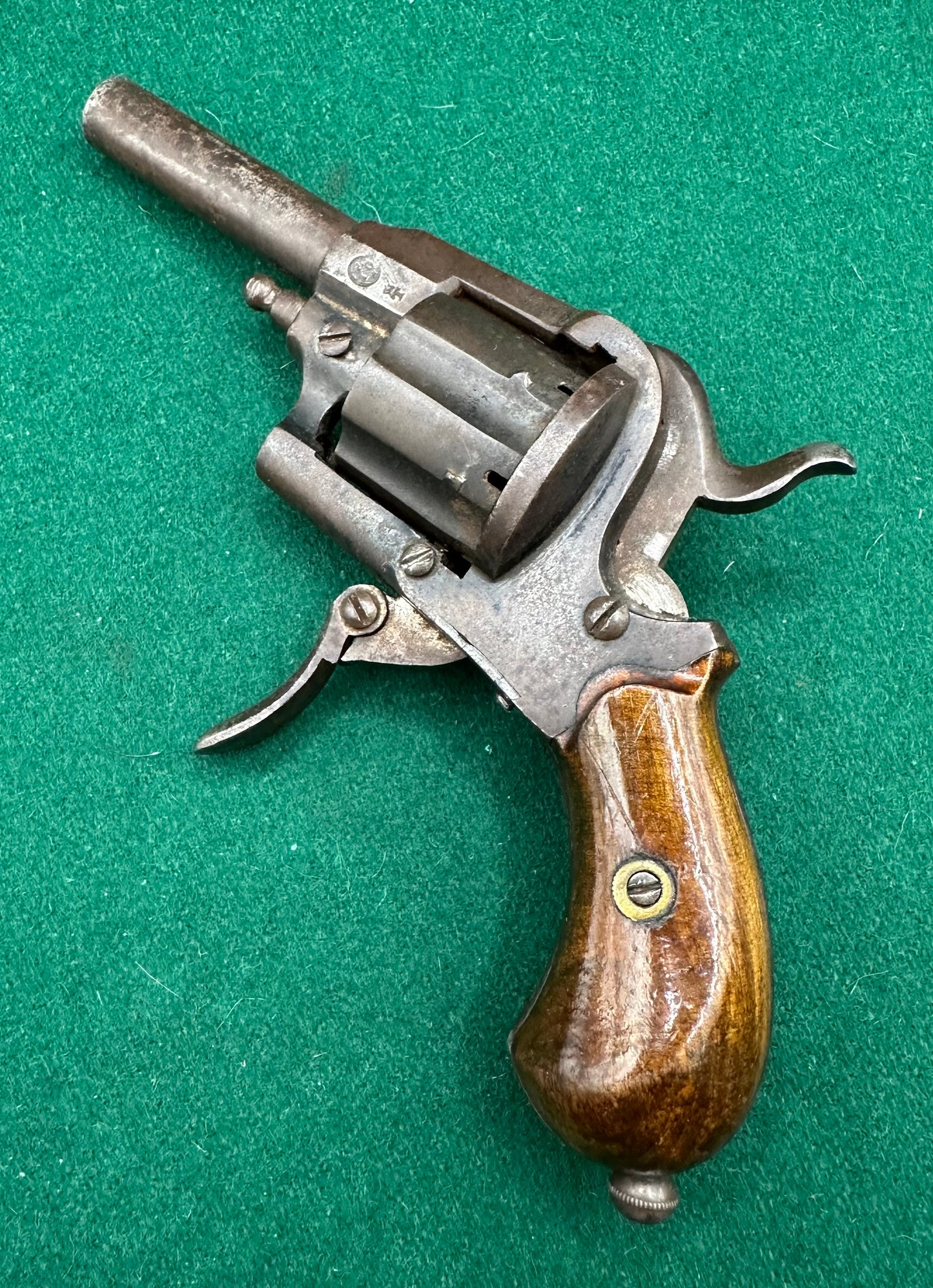 A Pipe Cased 7mm Pinfire Pocket Revolver By Dresse-Laloux