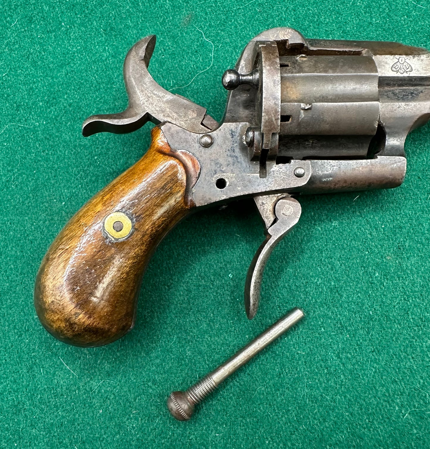 A Pipe Cased 7mm Pinfire Pocket Revolver By Dresse-Laloux