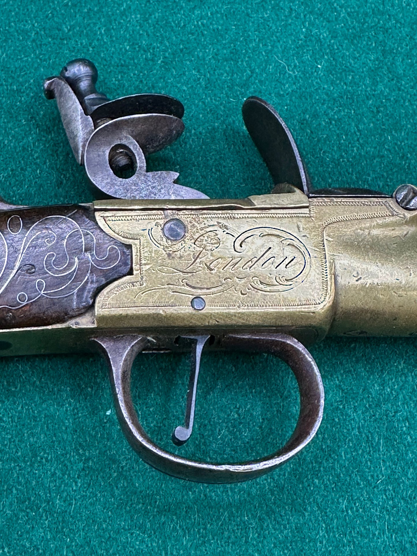 Brass Flintlock Boxlock Queen Anne Type Pocket Pistol By Thomas Archer