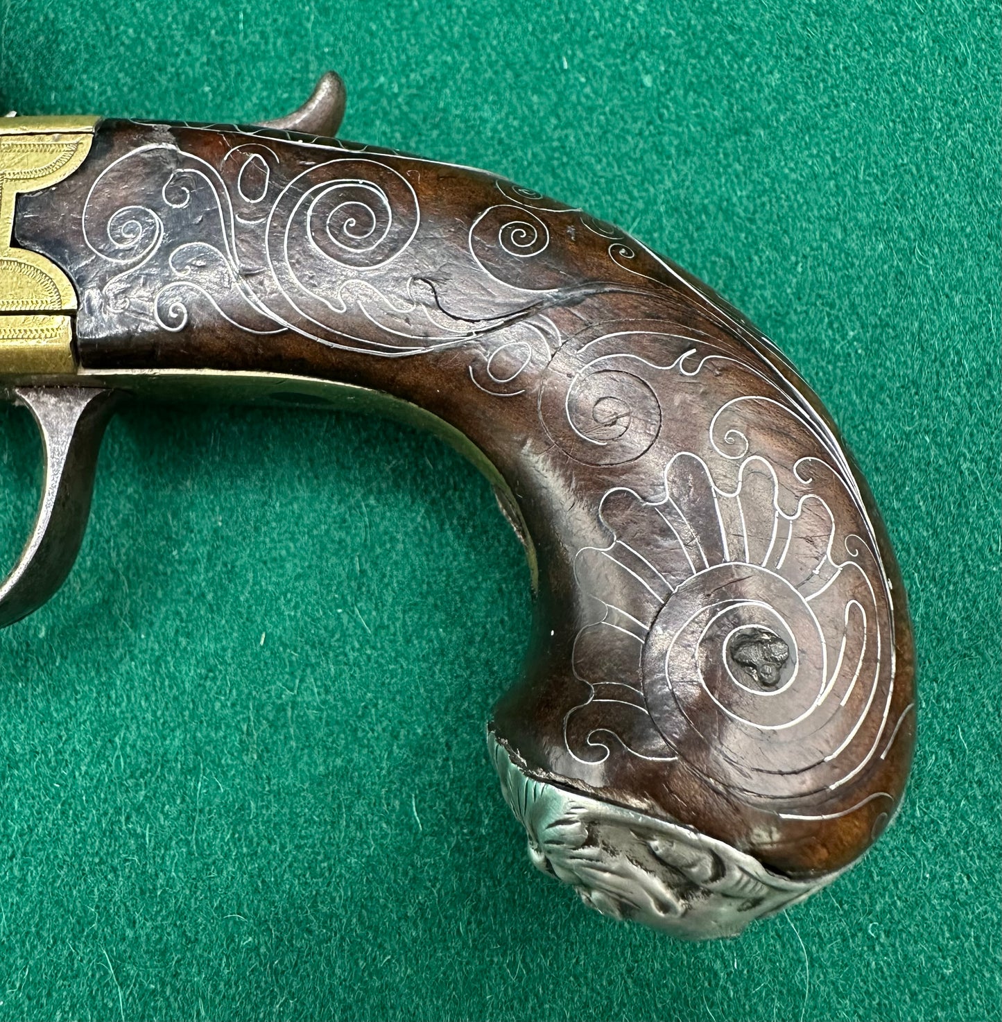 Brass Flintlock Boxlock Queen Anne Type Pocket Pistol By Thomas Archer