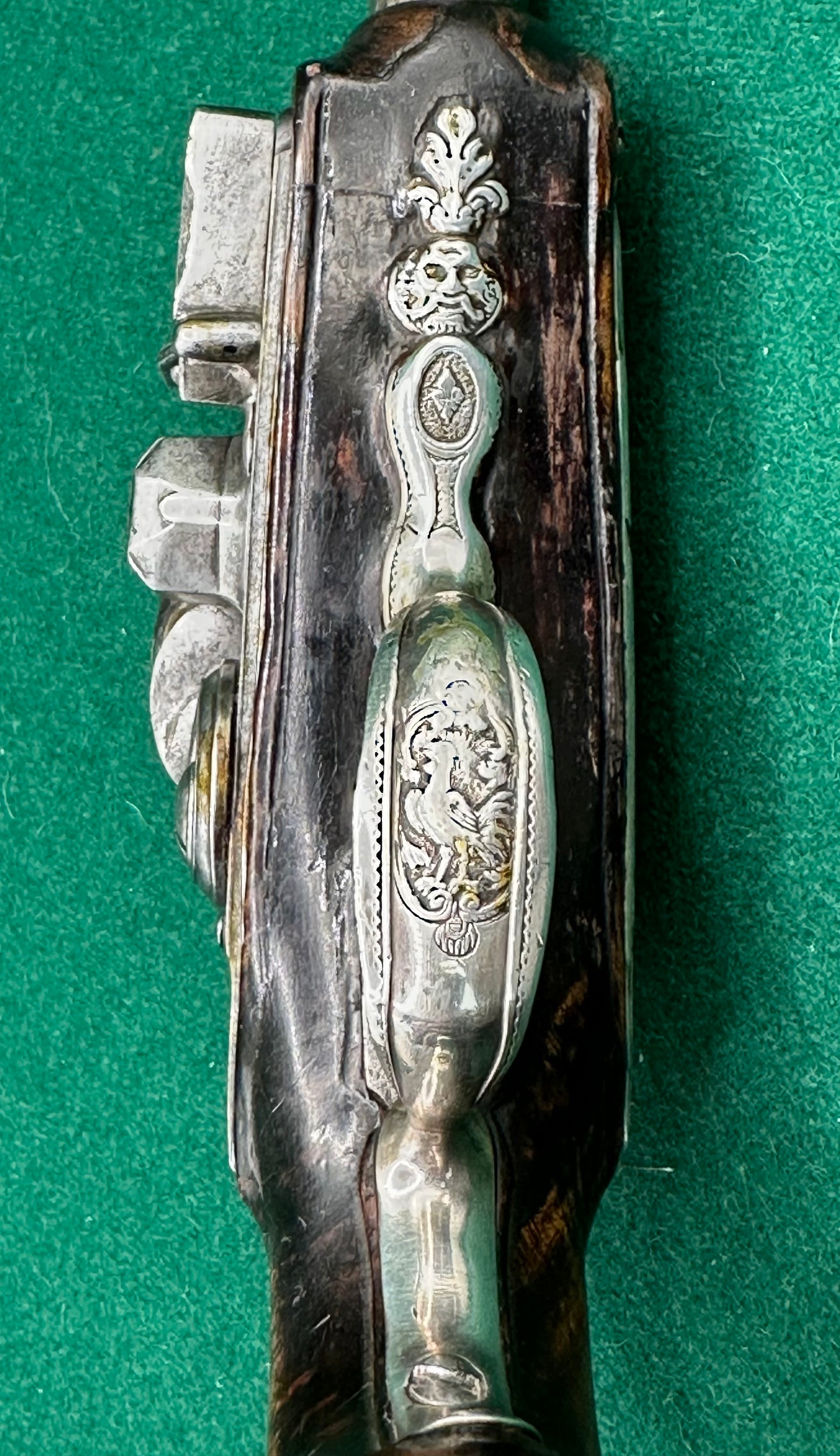 Stunning Silver Mounted French Overcoat Flintlock Pistol Signed Le Lorain A Valence