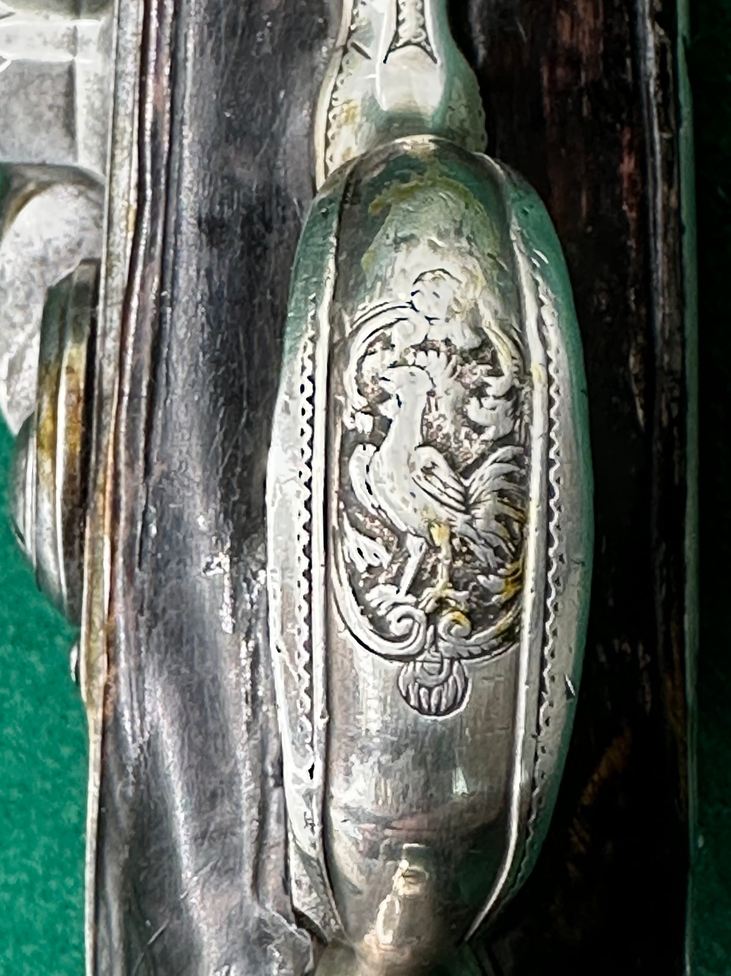 Stunning Silver Mounted French Overcoat Flintlock Pistol Signed Le Lorain A Valence
