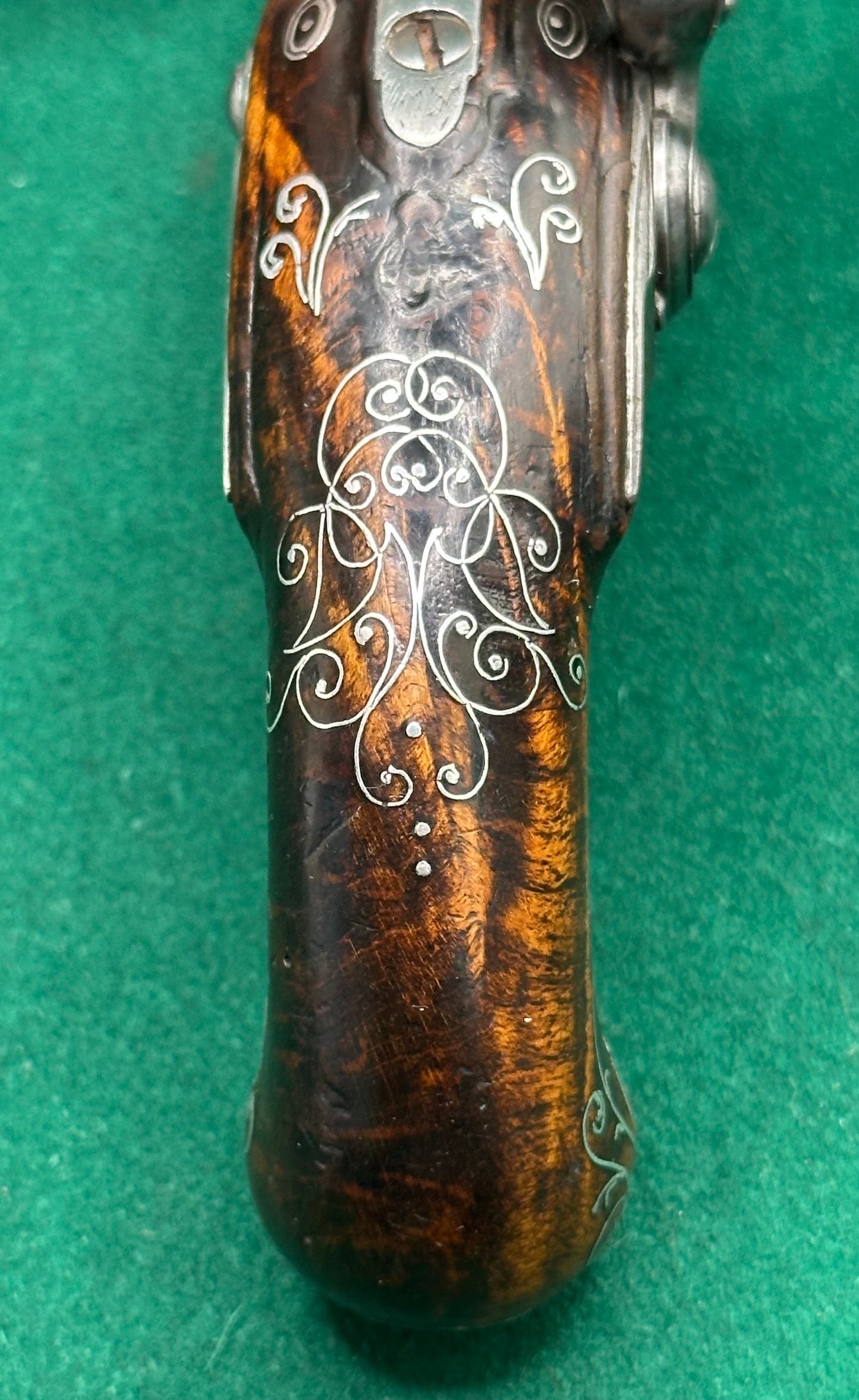 Stunning Silver Mounted French Overcoat Flintlock Pistol Signed Le Lorain A Valence