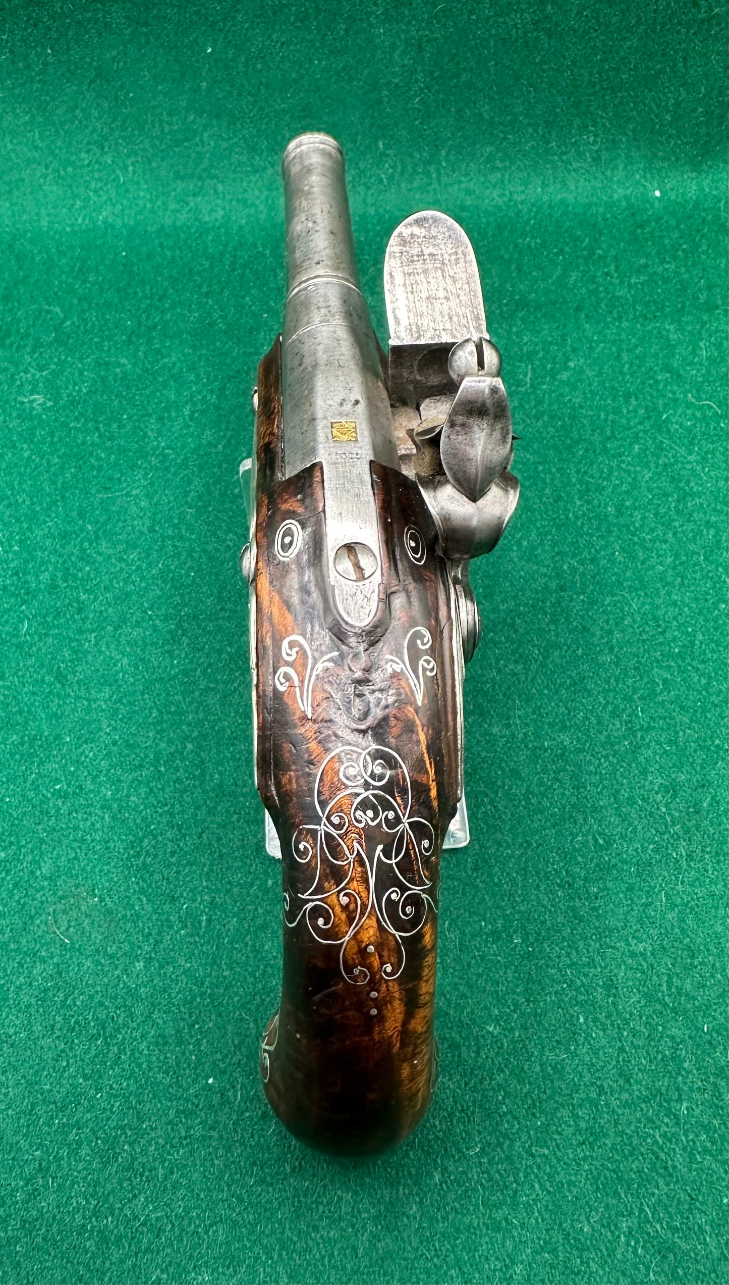 Stunning Silver Mounted French Overcoat Flintlock Pistol Signed Le Lorain A Valence