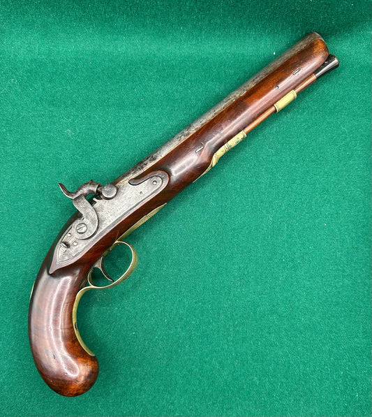 Percussion Cap Officers Pistol By H W Mortimer Converted From Flintlock