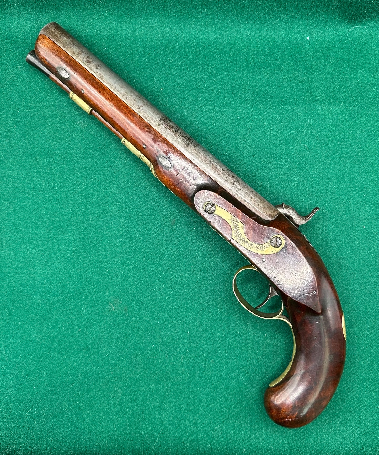 Percussion Cap Officers Pistol By H W Mortimer Converted From Flintlock
