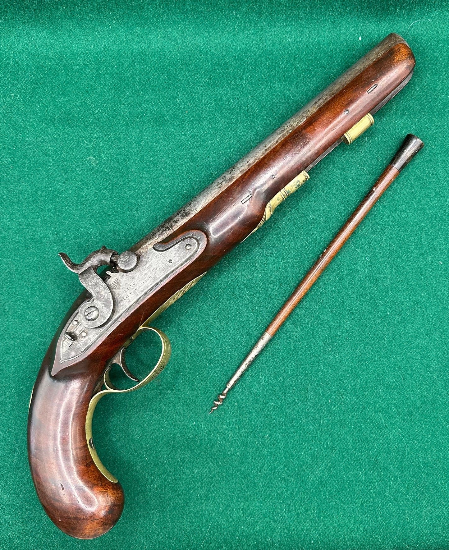 Percussion Cap Officers Pistol By H W Mortimer Converted From Flintlock