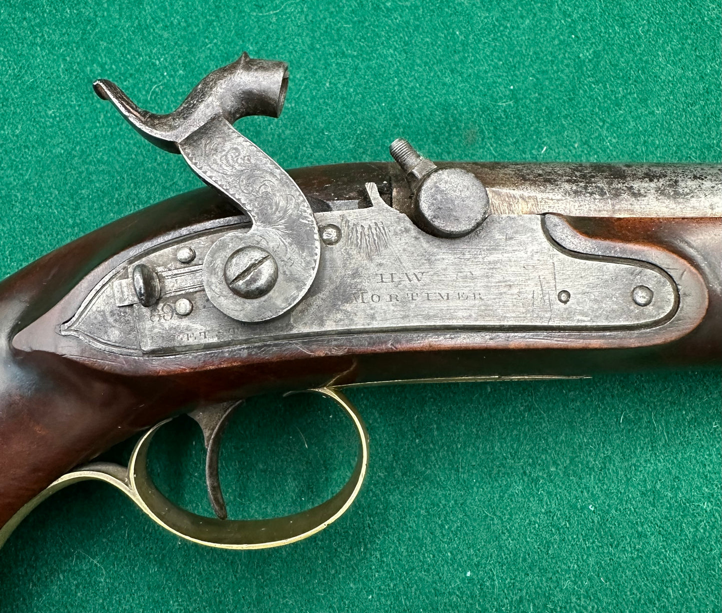 Percussion Cap Officers Pistol By H W Mortimer Converted From Flintlock