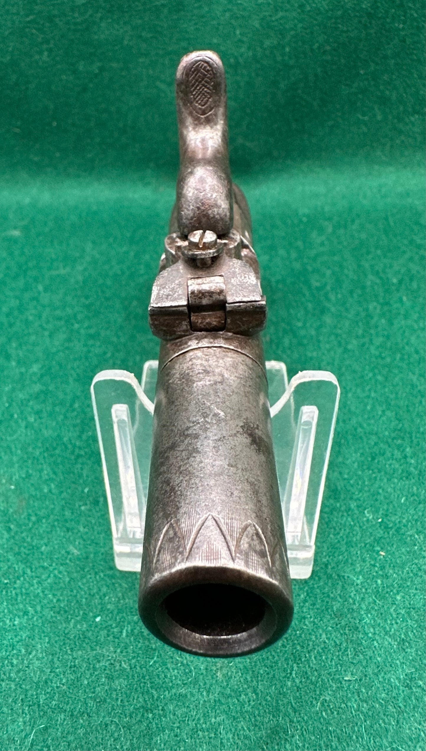A Fine Early Percussion Cap "Top Hat" Type Pocket Pistol By Sanders Of Loughborough