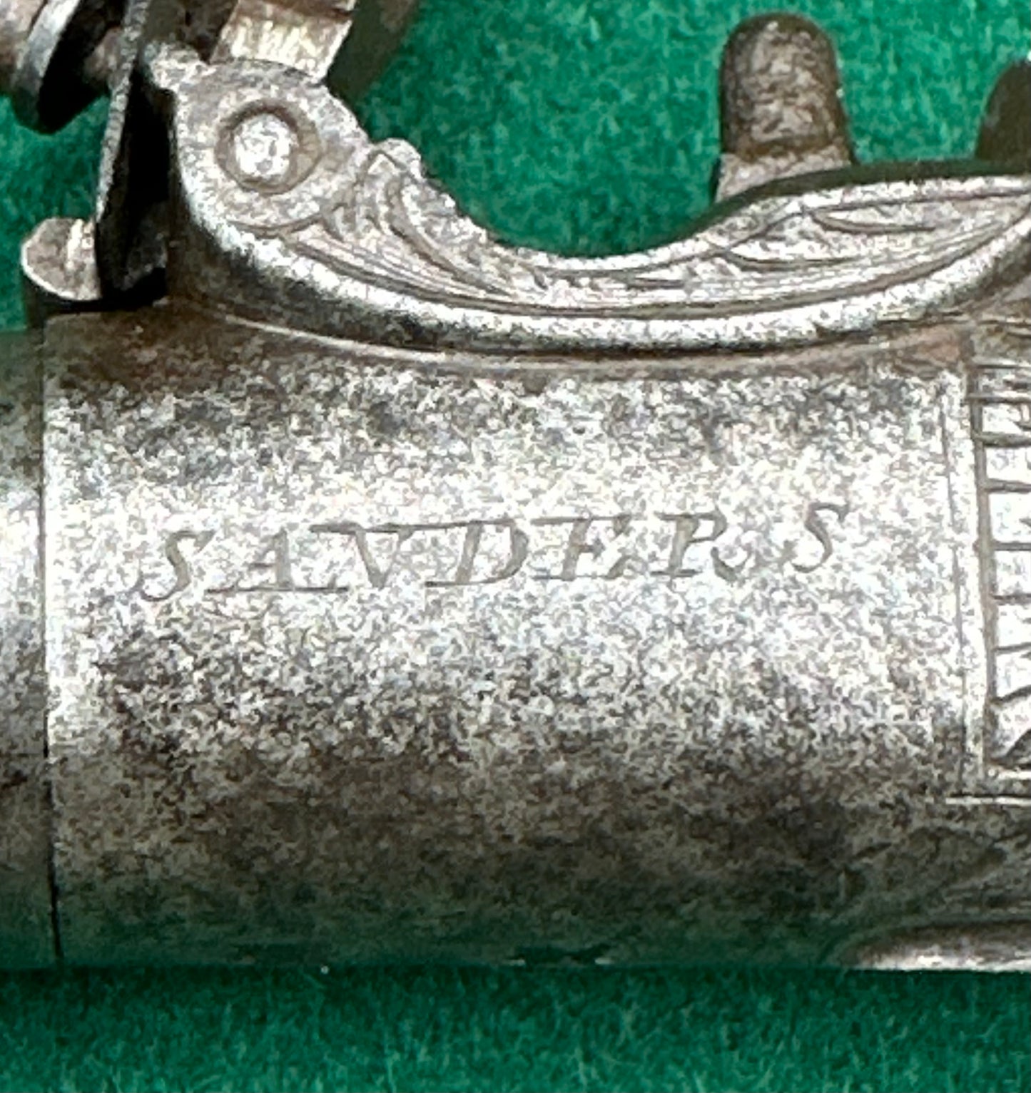 A Fine Early Percussion Cap "Top Hat" Type Pocket Pistol By Sanders Of Loughborough