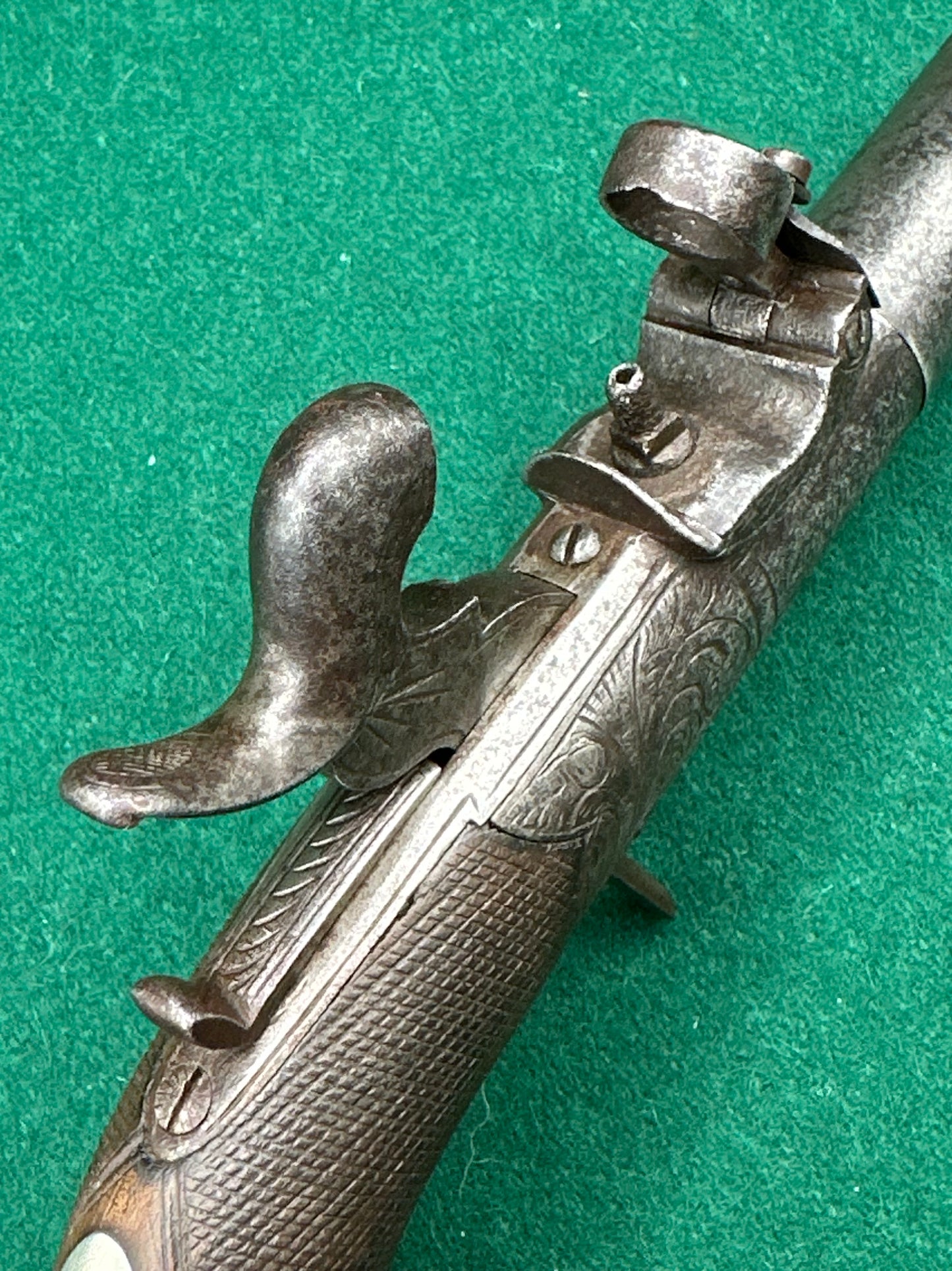 A Fine Early Percussion Cap "Top Hat" Type Pocket Pistol By Sanders Of Loughborough