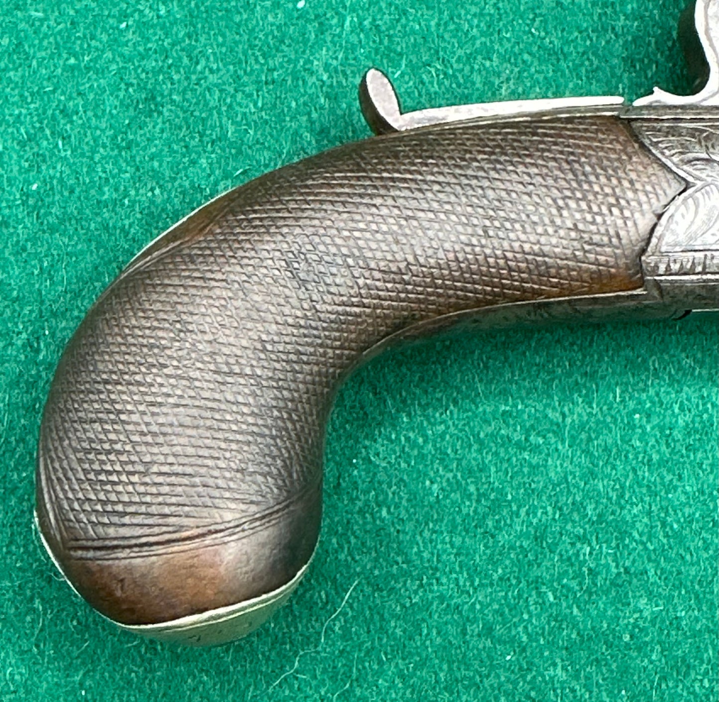 A Fine Early Percussion Cap "Top Hat" Type Pocket Pistol By Sanders Of Loughborough