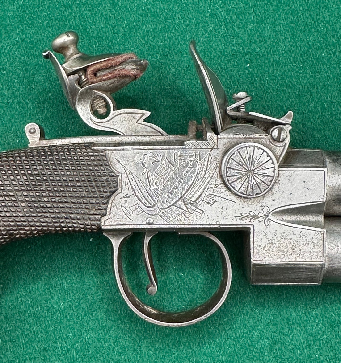 Large Tap Action Double Barrelled Flintlock Pistol By William Jones