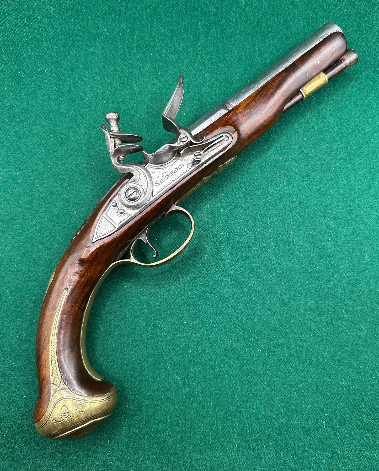 Early Flintlock Travelling Pistol By John Sheppard Of London
