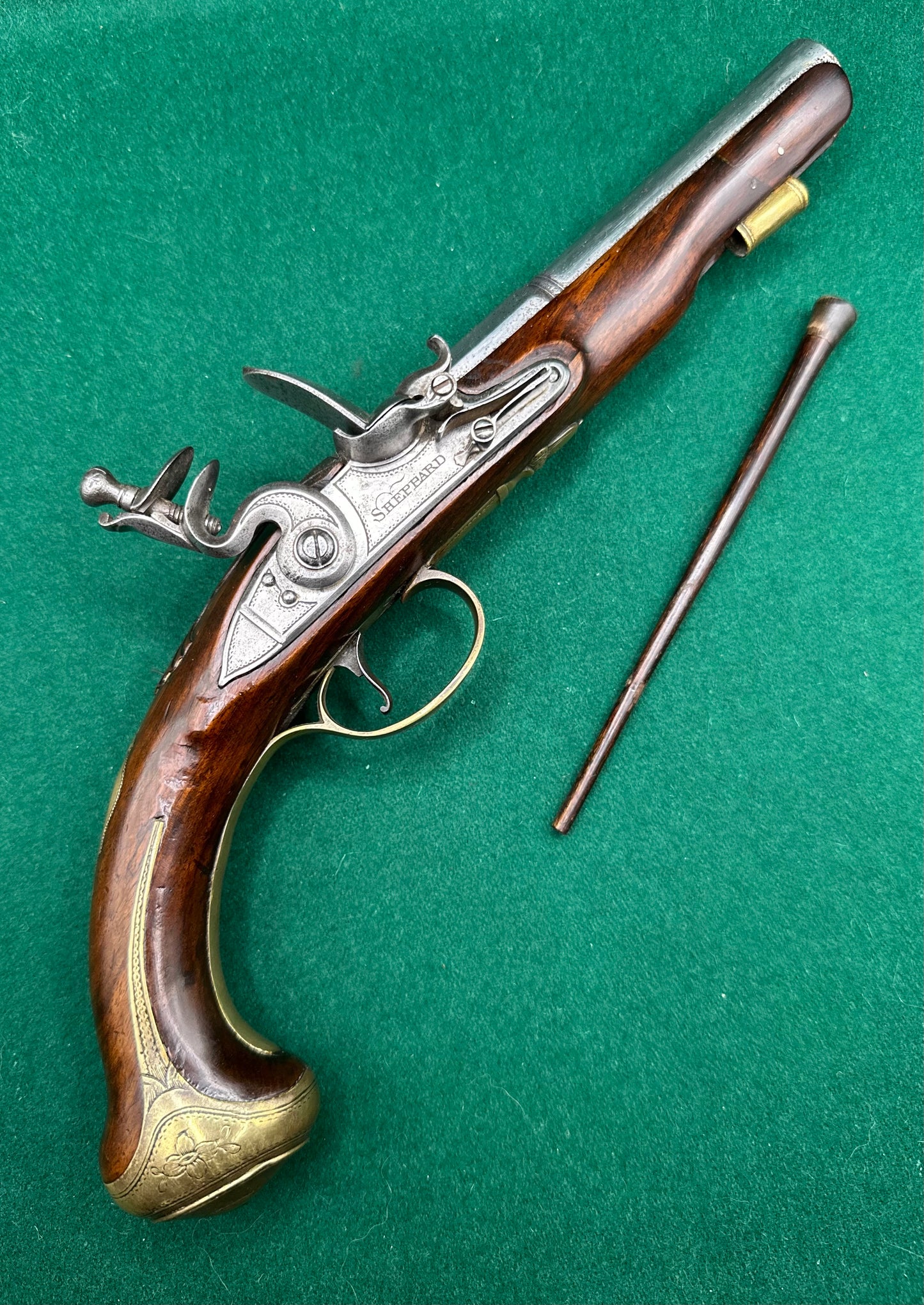 Early Flintlock Travelling Pistol By John Sheppard Of London