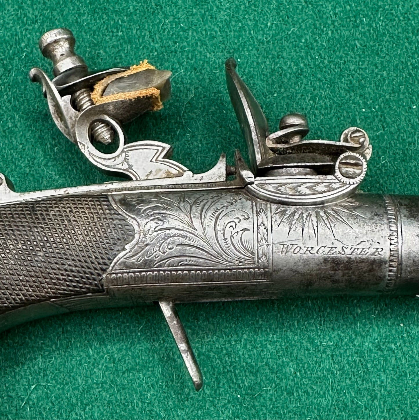 A High Quality Round Framed Flintlock Pocket Pistol By William Wood Of Worcester