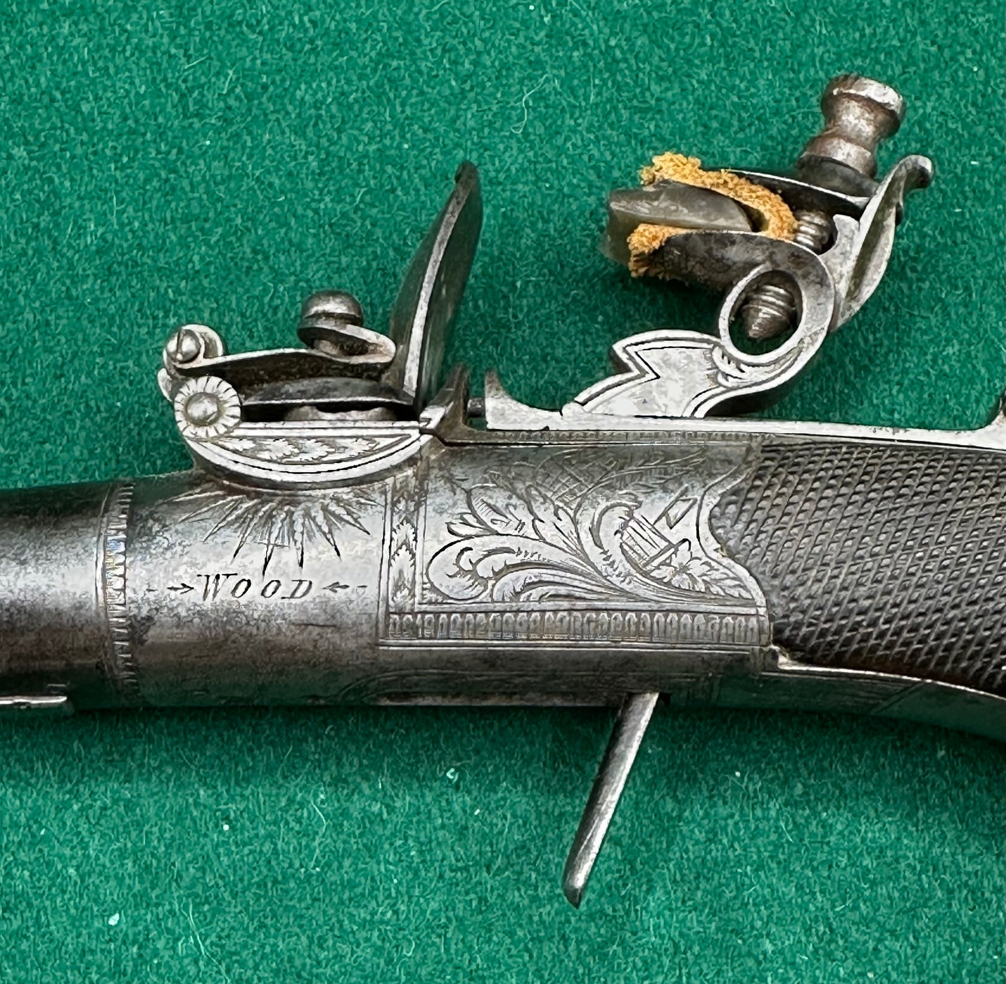 A High Quality Round Framed Flintlock Pocket Pistol By William Wood Of Worcester