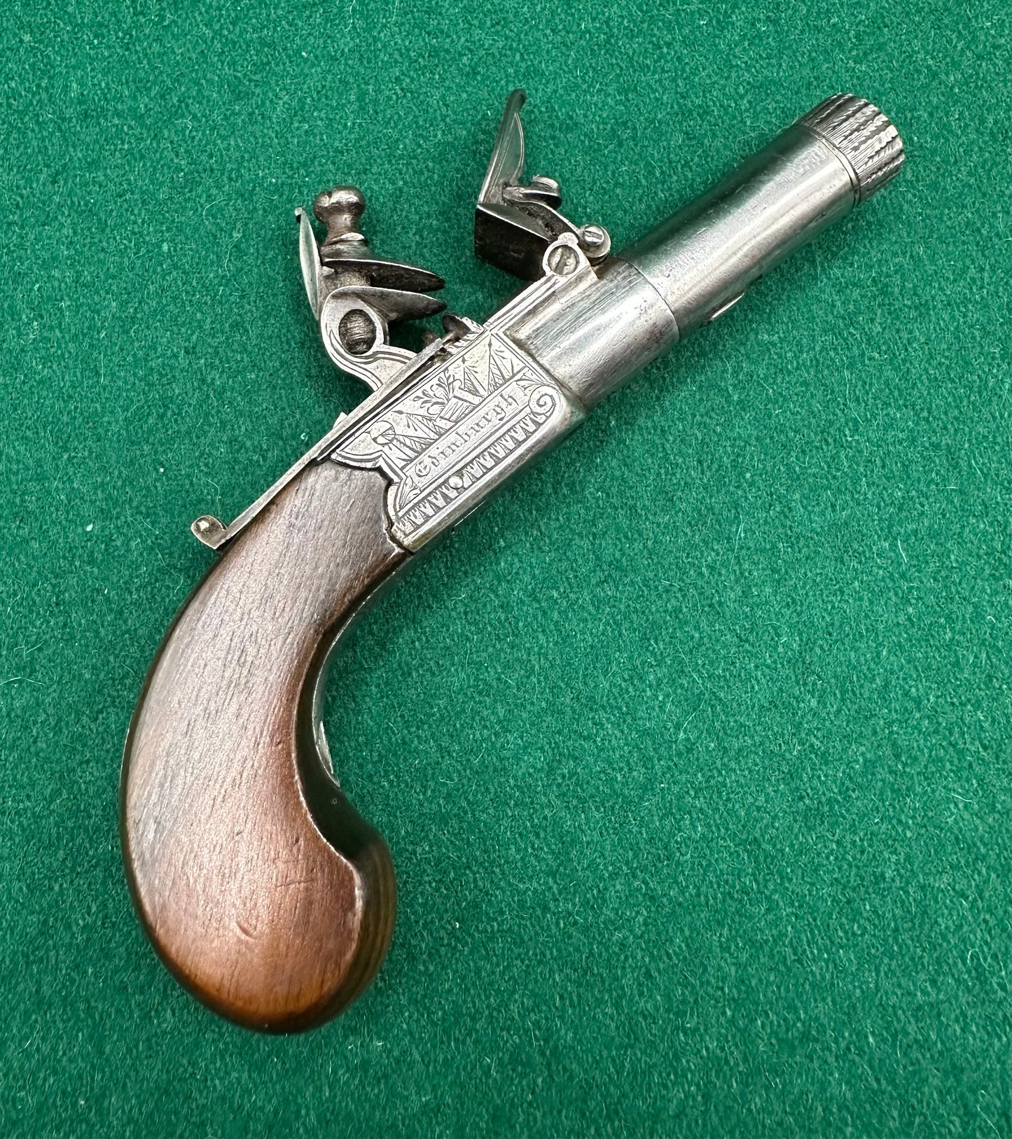 Scottish Boxlock Flintlock Muff Pistol By William McLauchlan