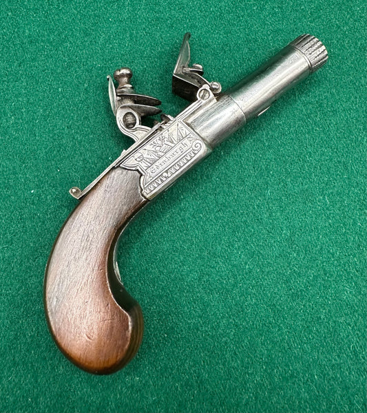 Scottish Boxlock Flintlock Muff Pistol By William McLauchlan