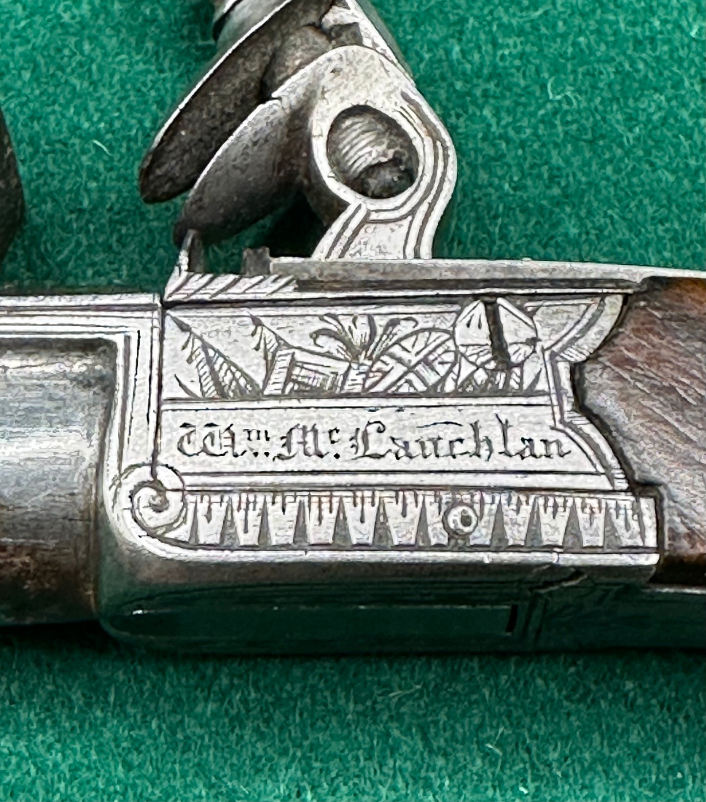 Scottish Boxlock Flintlock Muff Pistol By William McLauchlan