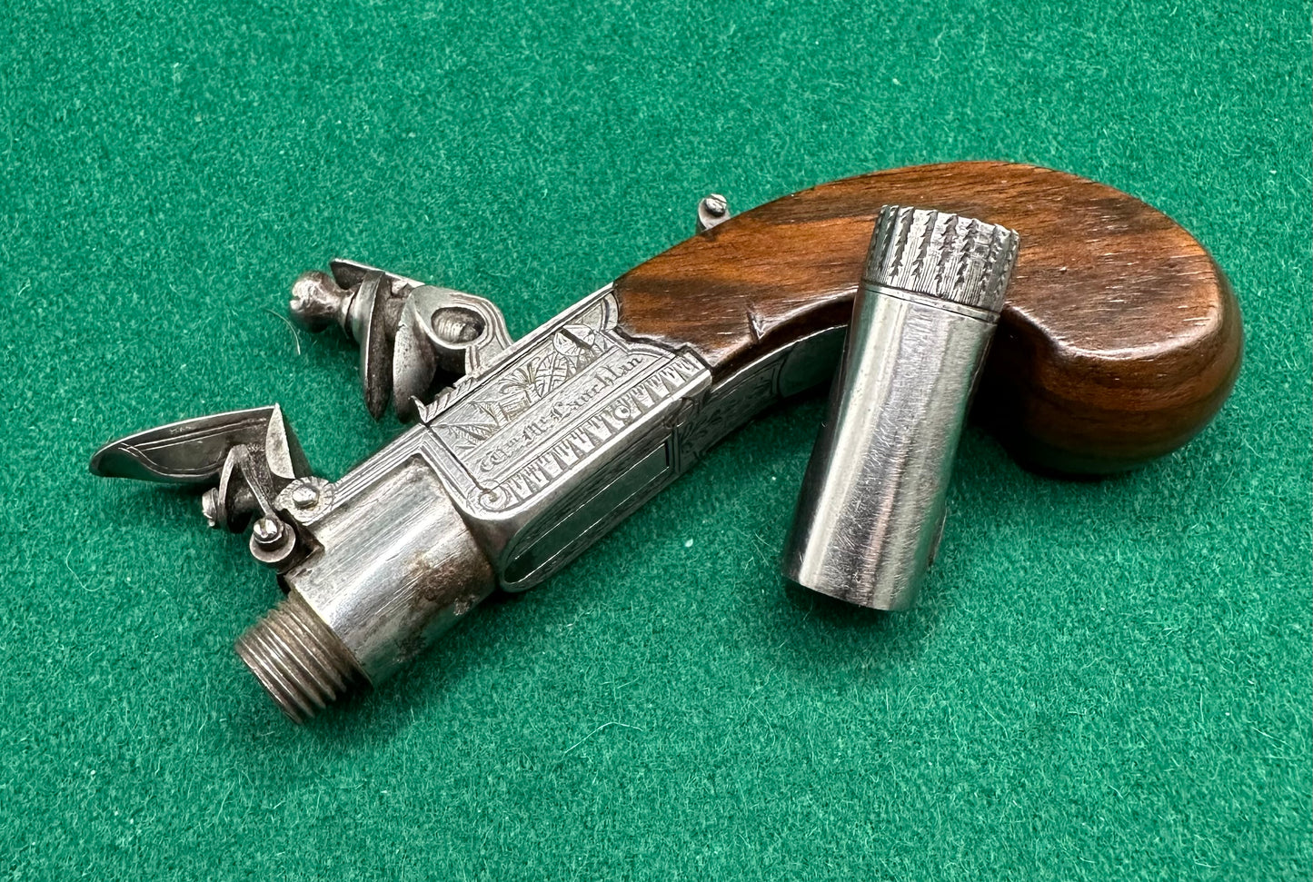 Scottish Boxlock Flintlock Muff Pistol By William McLauchlan