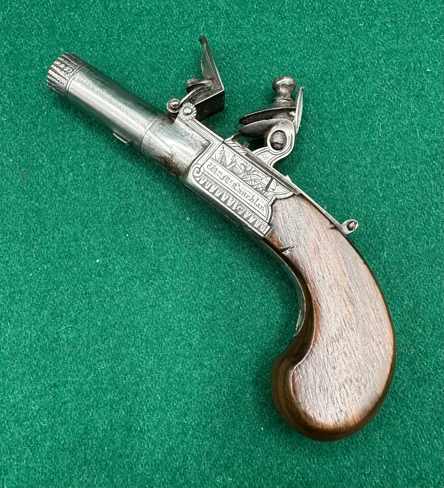 Scottish Boxlock Flintlock Muff Pistol By William McLauchlan