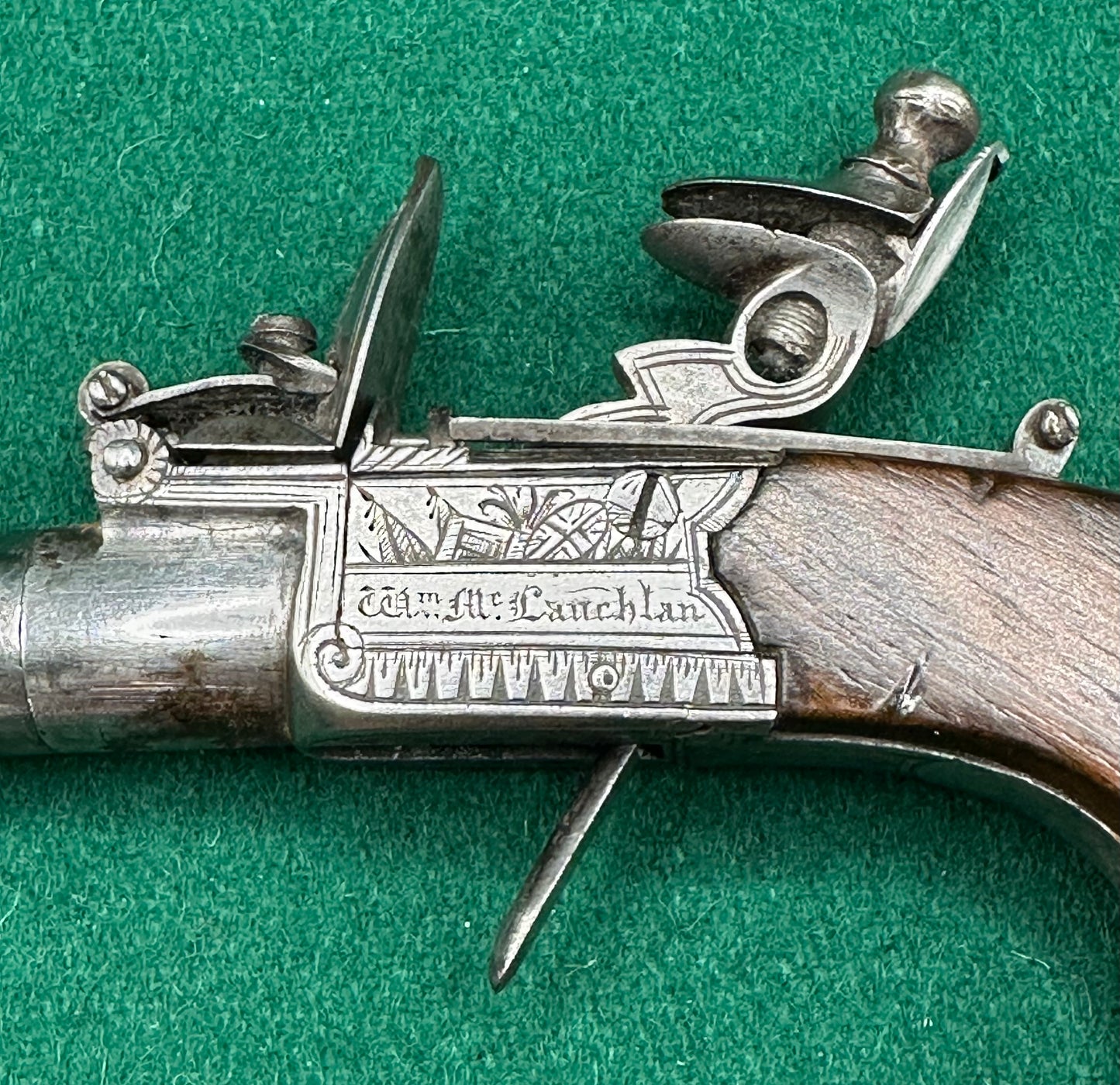 Scottish Boxlock Flintlock Muff Pistol By William McLauchlan