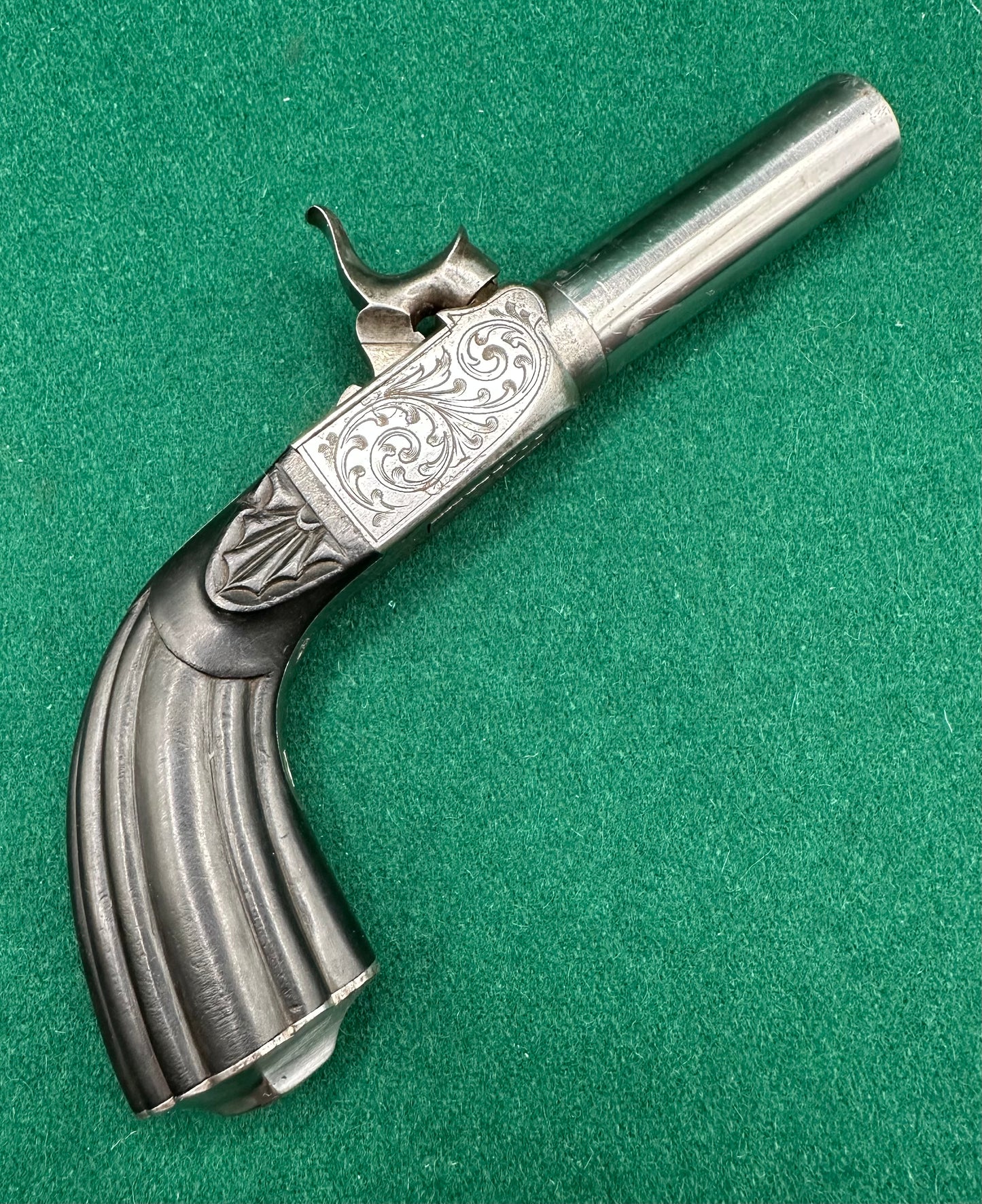 A Fine But Unsigned French or Belgian Percussion Cap Pocket Pistol